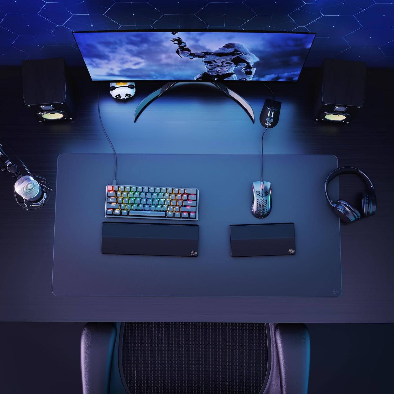 Detalle de Glorious Gaming Wooden Keyboard Wrist Rest (Kompakt) – Weißes Eschenholz, Onyx