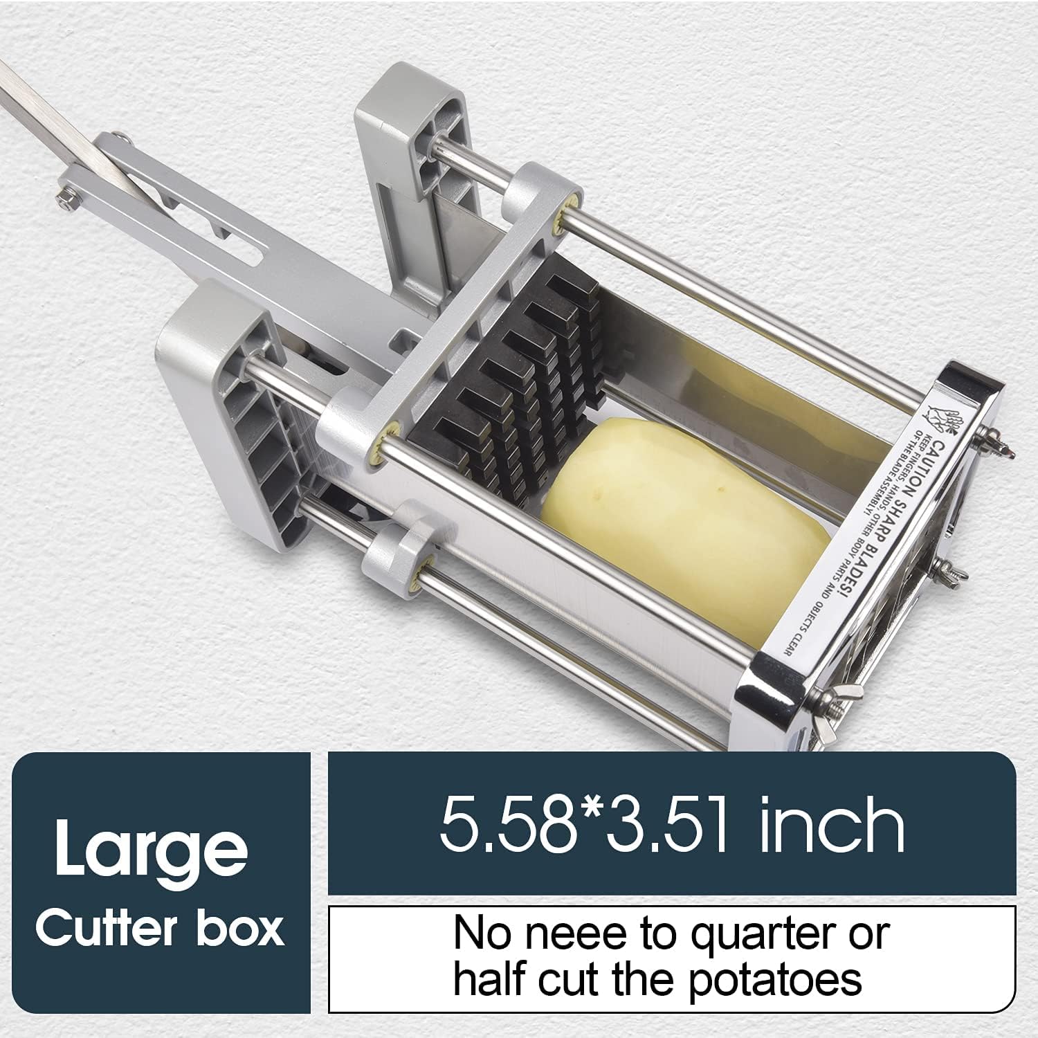 Thumbnail 6 de Sopito Professional Potato Cutter: Stainless Steel Fry Cutter with 1/2" and 3/8" Blades
