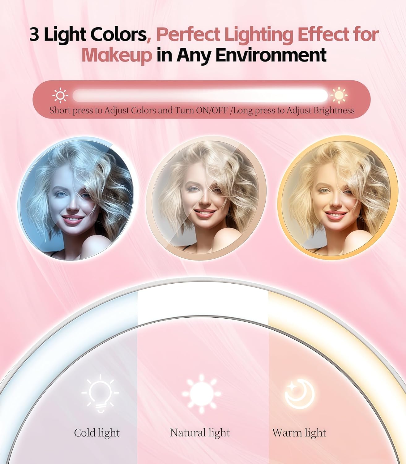 Detalle 2 de Travel Makeup Mirror with Lights, 1X/30X Magnification
