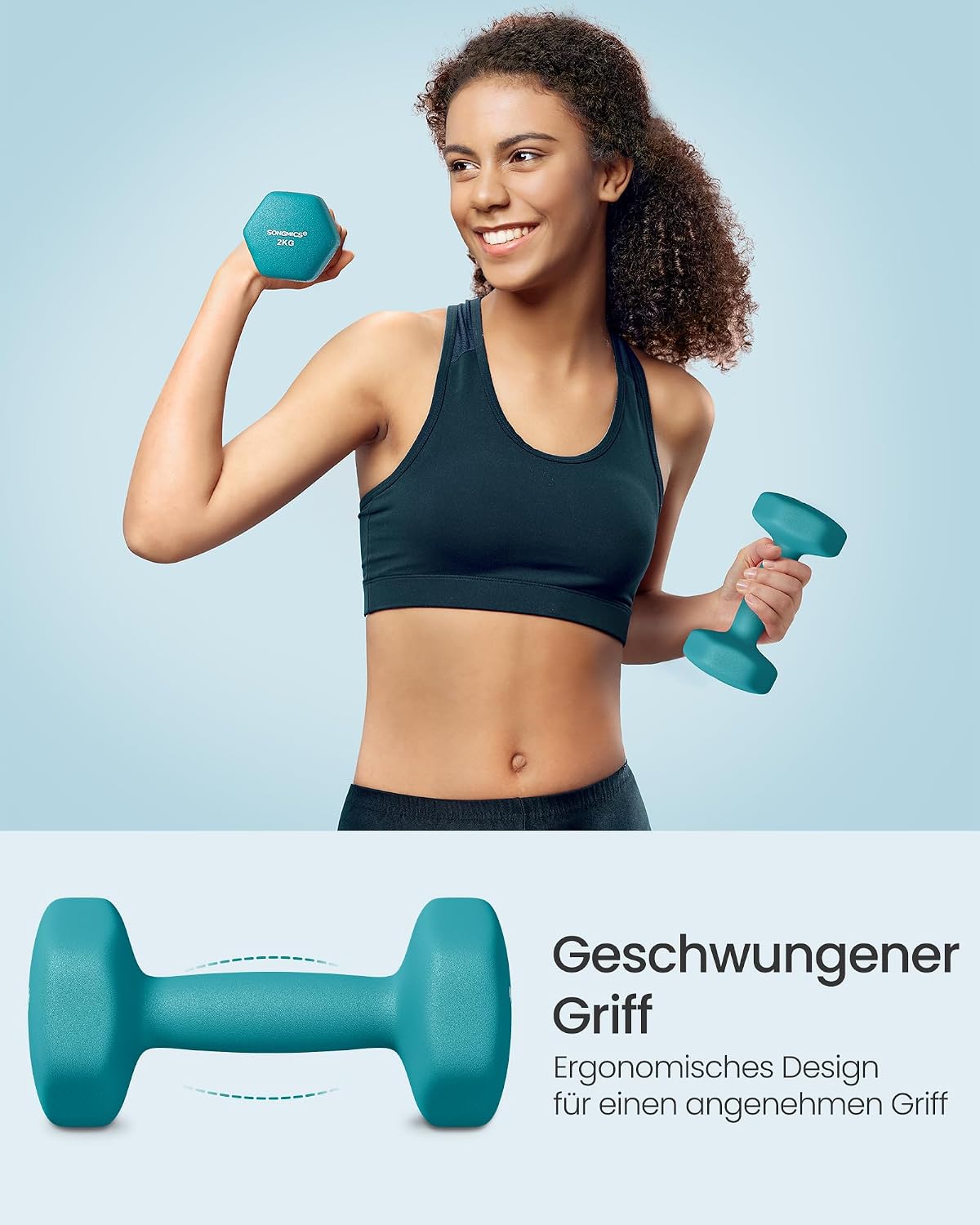 Detalle de SONGMICS Hantel-Set 3 Paar, 1–3 kg, 9 kg oder 12 kg 🏋