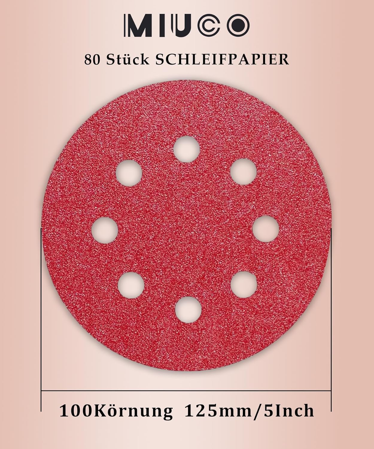 Thumbnail 1 de Schleifpapier 125mm Klett 100 Körnung | 8 Loch, Exzenterschleifer, 80 Stück