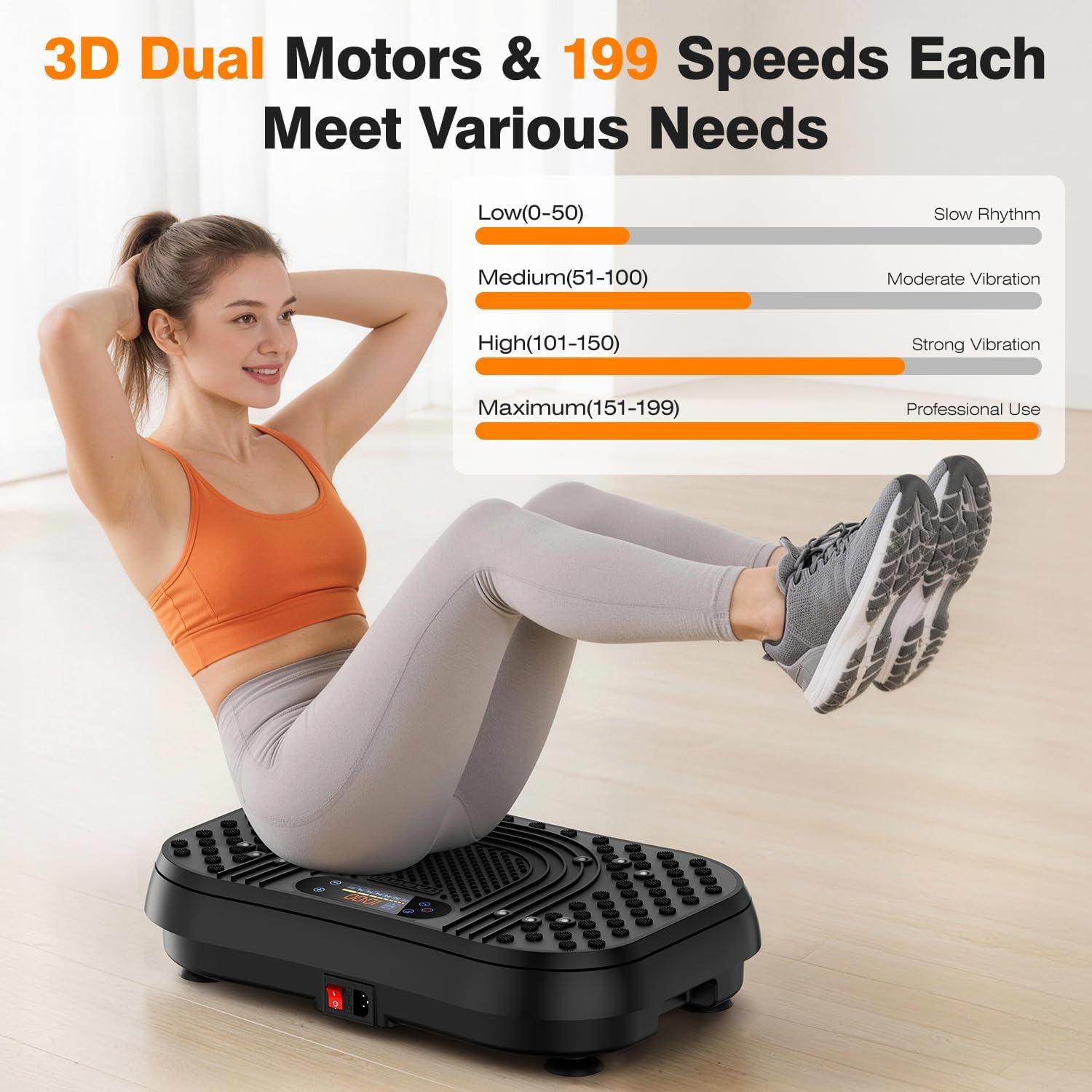 Thumbnail 6 de Taevno 3D Dual Motor Vibration Plate with 199 Speeds and App Control
