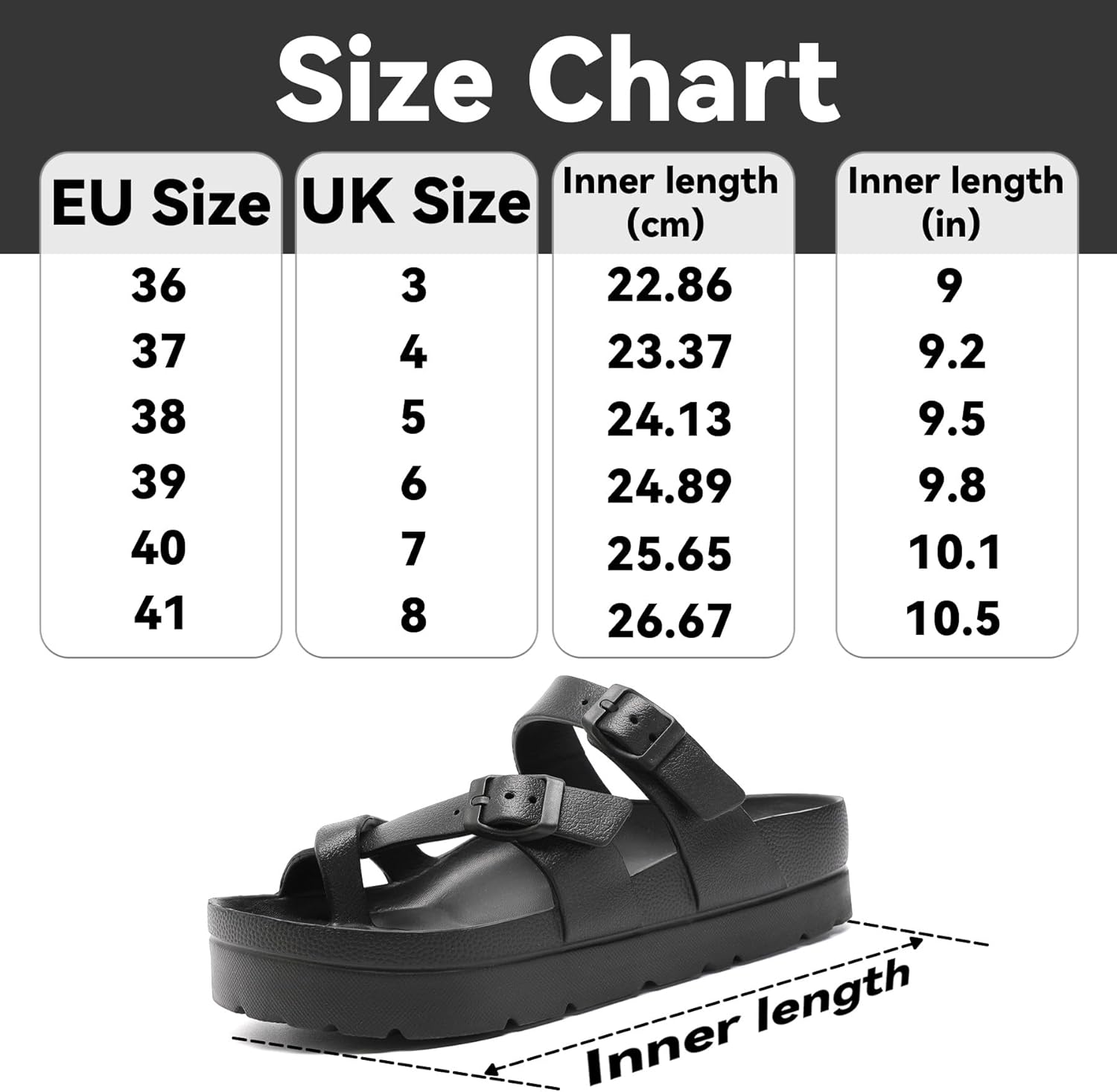 Thumbnail 6 de Waysoland Sandalen Damen Sommer – Orthopädische Komfort-Plattform mit einstellbarer Schnalle