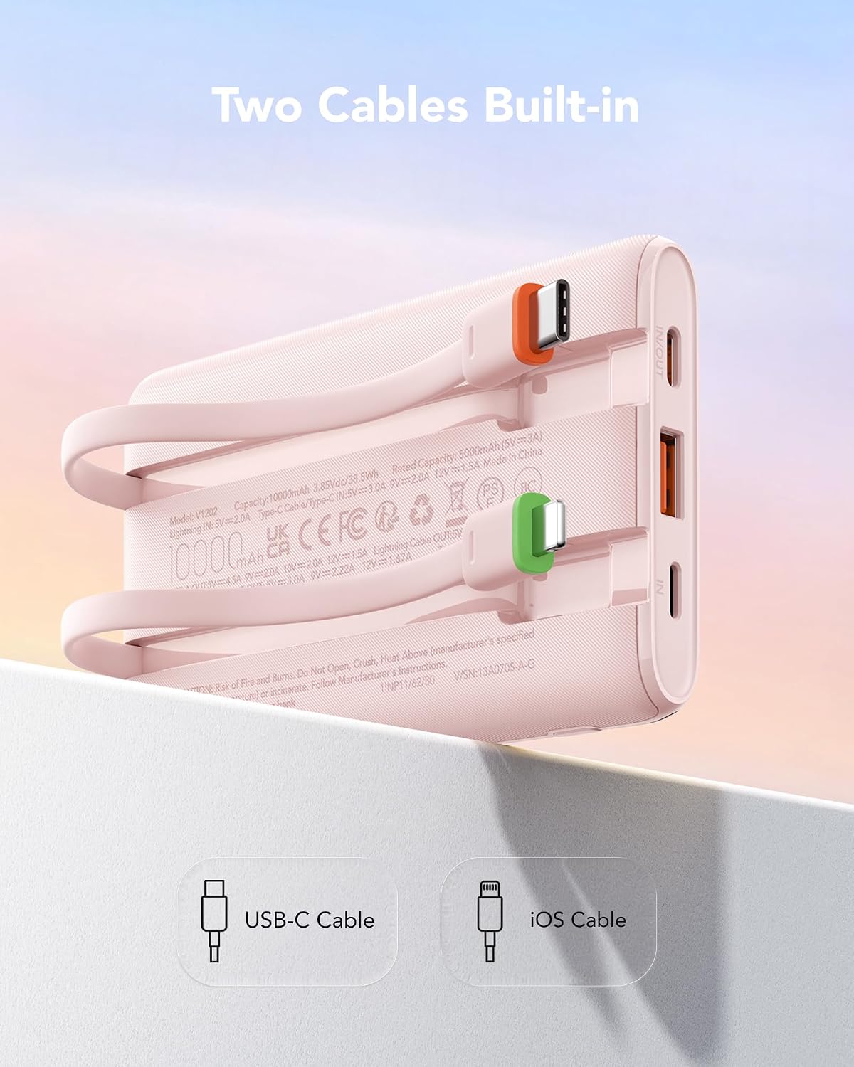 Detalle 2 de VEGER Portable Charger with Built-in Cables