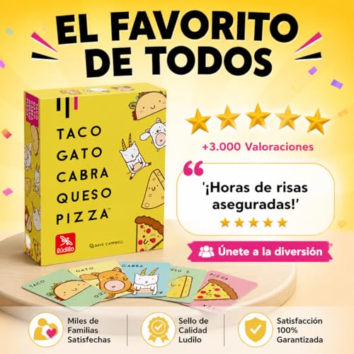 Detalle de Ludilo Taco Gato Cabra Queso Pizza: juego de cartas para 3–8 jugadores