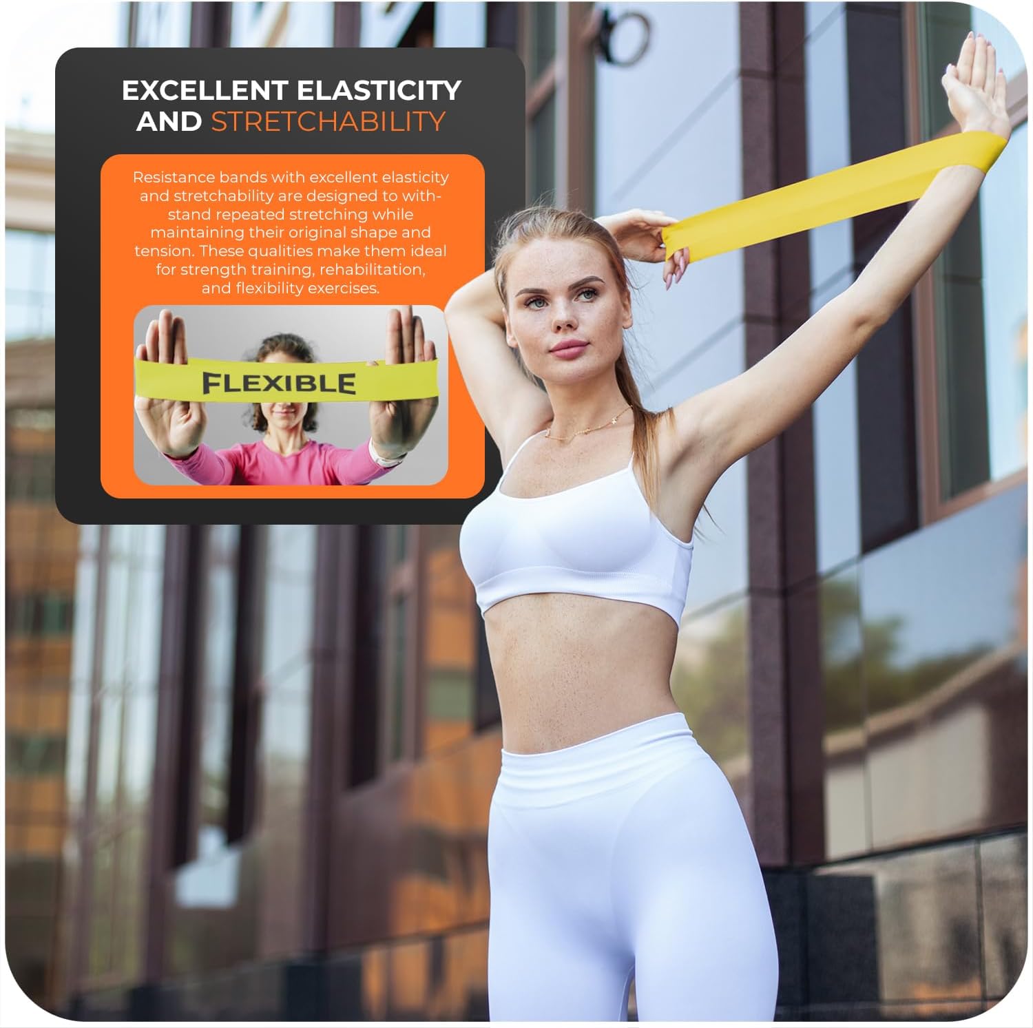 Thumbnail 5 de Active 100 Resistance Bands: Set of 5 Levels for Home Workouts