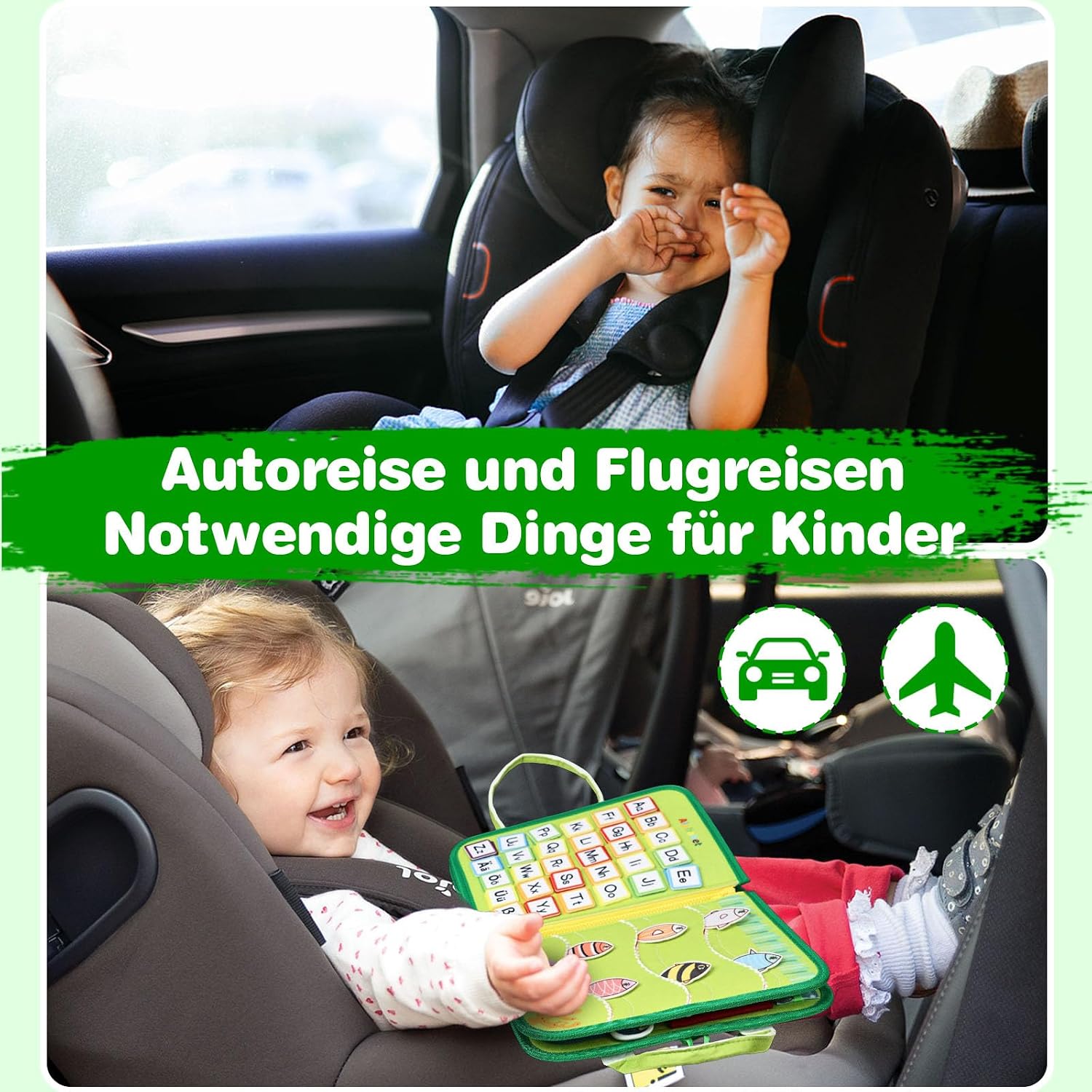 Thumbnail 5 de JHkim Montessori Busy Board Deutsch grün