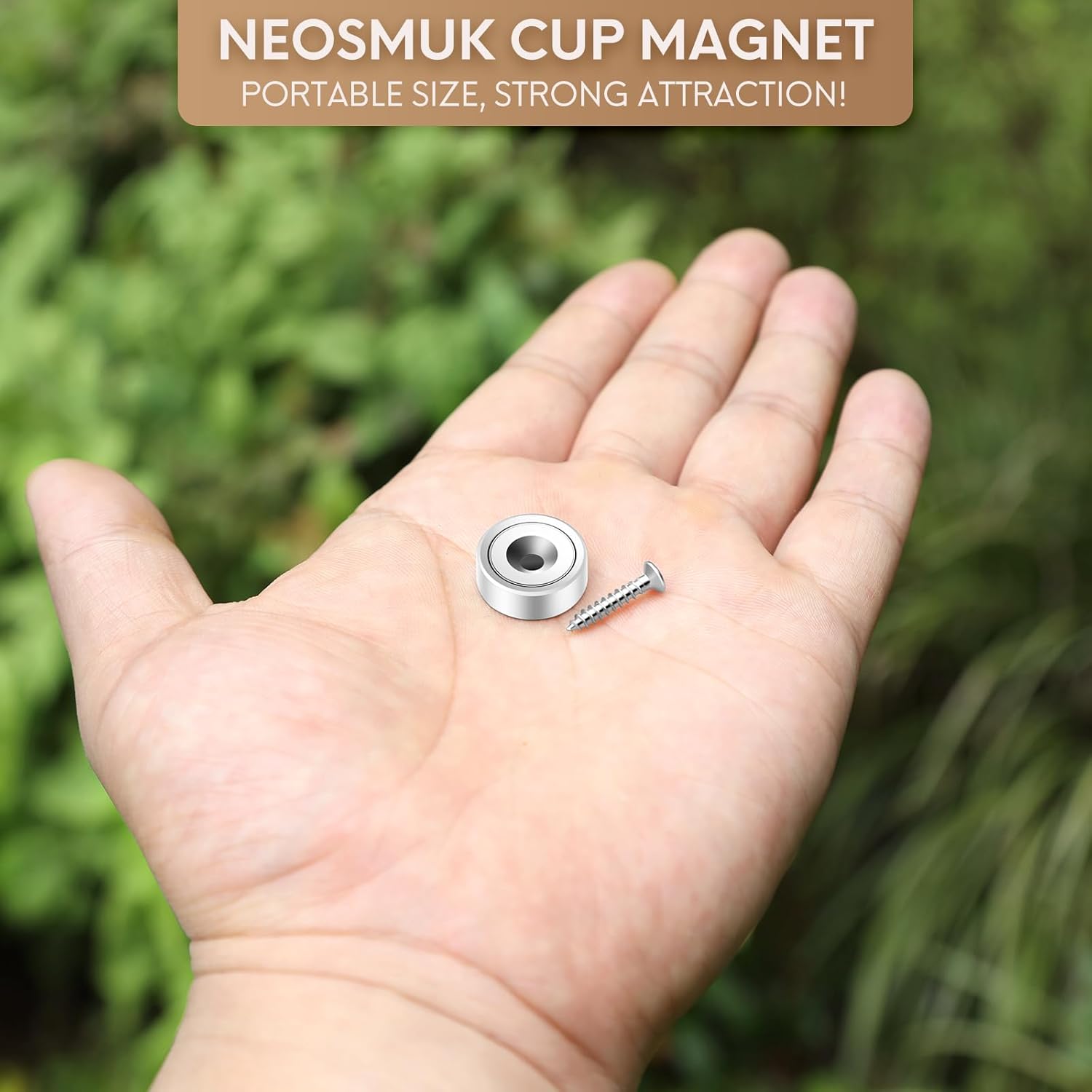 Thumbnail 3 de Neosmuk Magnets with Hole, 10kg: Heavy-Duty Round Cup Magnets for Walls and Tool Racks (Pack of 10)