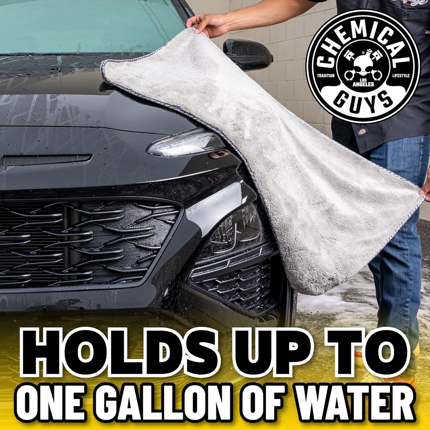 Thumbnail 6 de Chemical Guys Woolly Mammoth Large Microfiber Drying Towel (36 x 25 in, Gray) — Ultra Plush, Super Absorbent Car Drying Towels