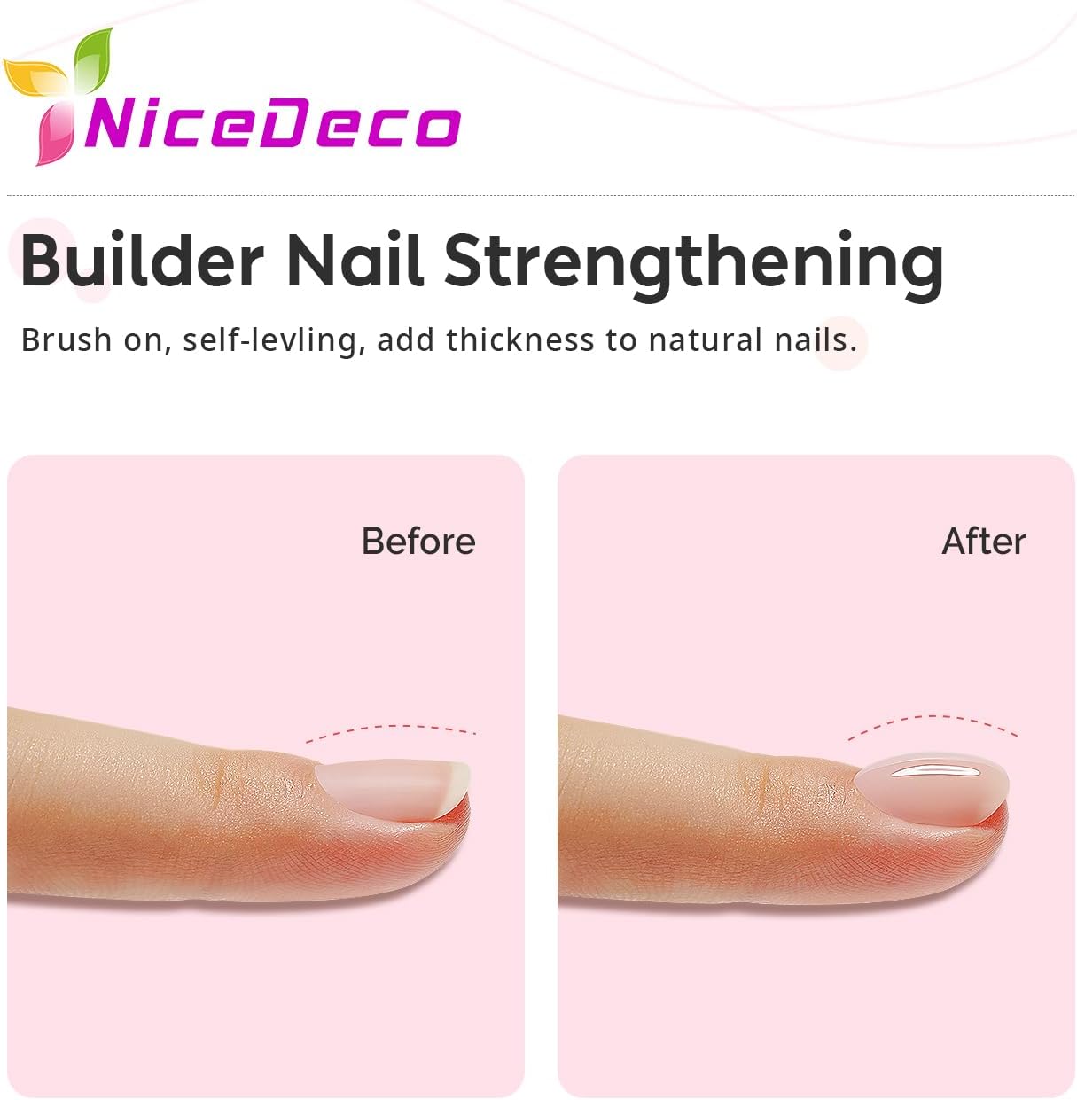 Thumbnail 1 de Nicedeco Rubber Base Gel 4 in 1 Nude (R06) 15 ml: base rinforzante per gel UV/LED semipermanente
