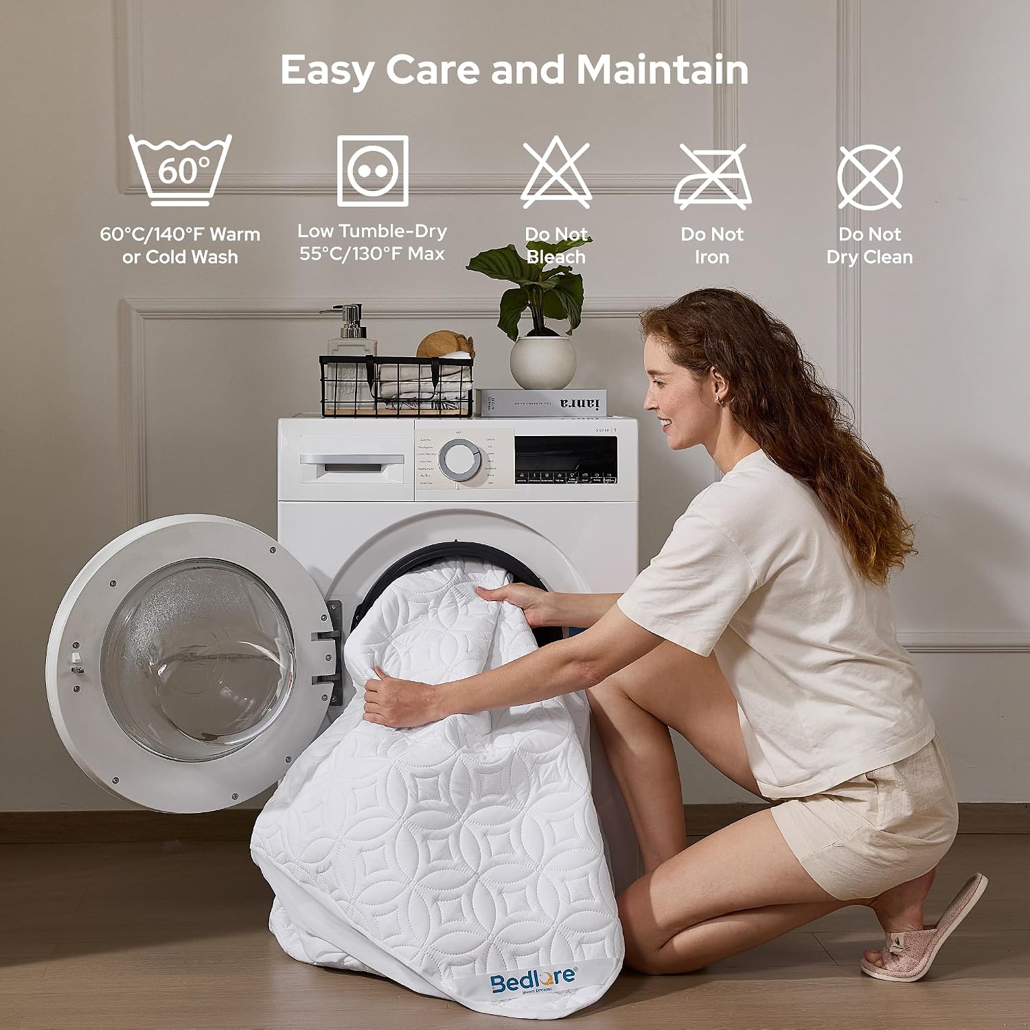 Detalle 2 de BEDLORE Waterproof Mattress Protector Queen Size