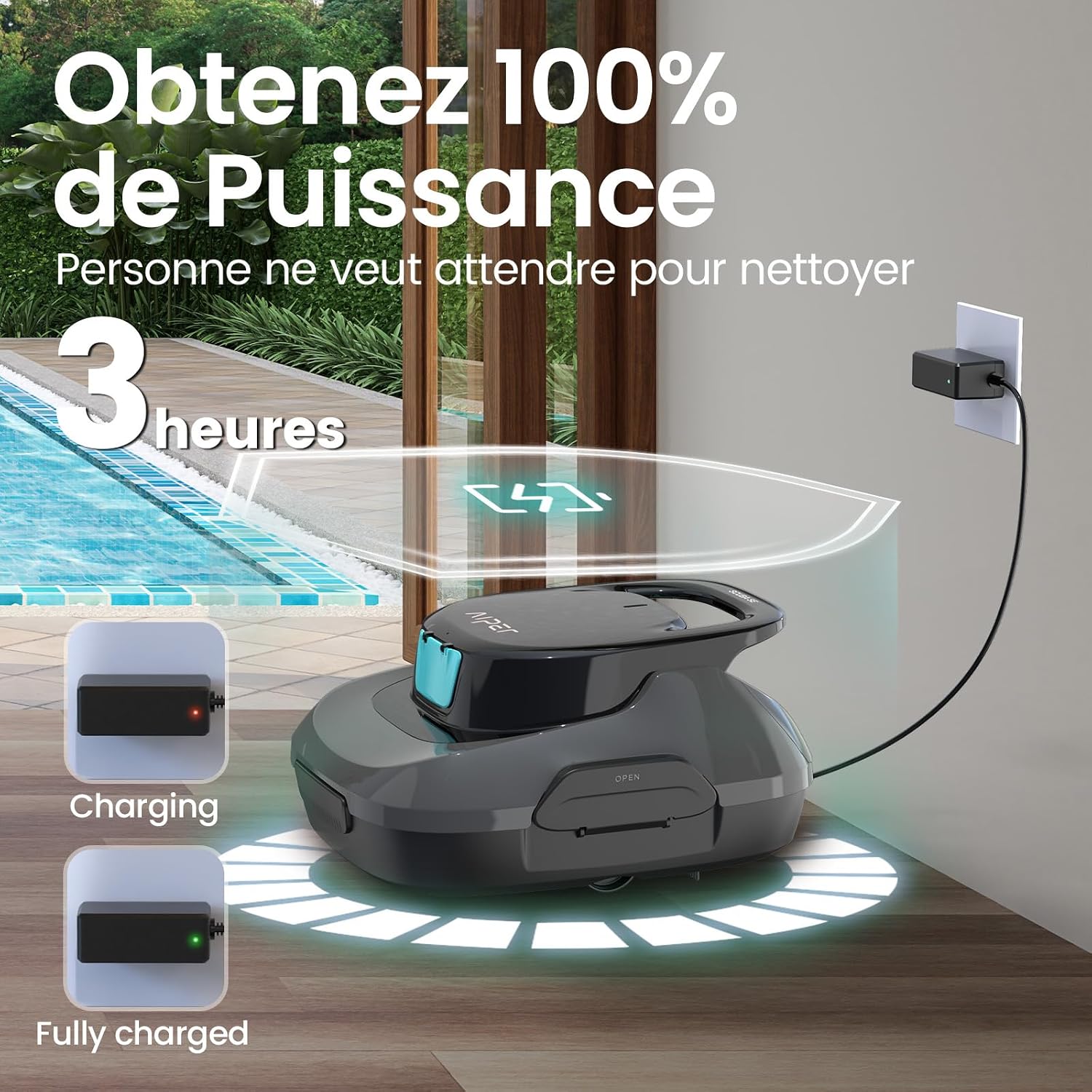Detalle de AIPER Scuba SE Robot Piscine — Nettoyeur sans Fil compact pour piscines hors-sol jusqu’à 80 m²