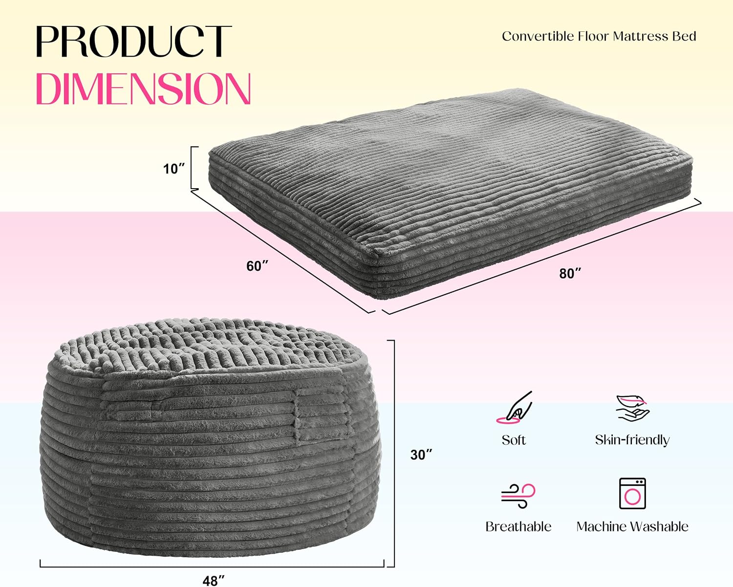 Thumbnail 1 de Hobestluk Bean Bag Chair, Queen Size