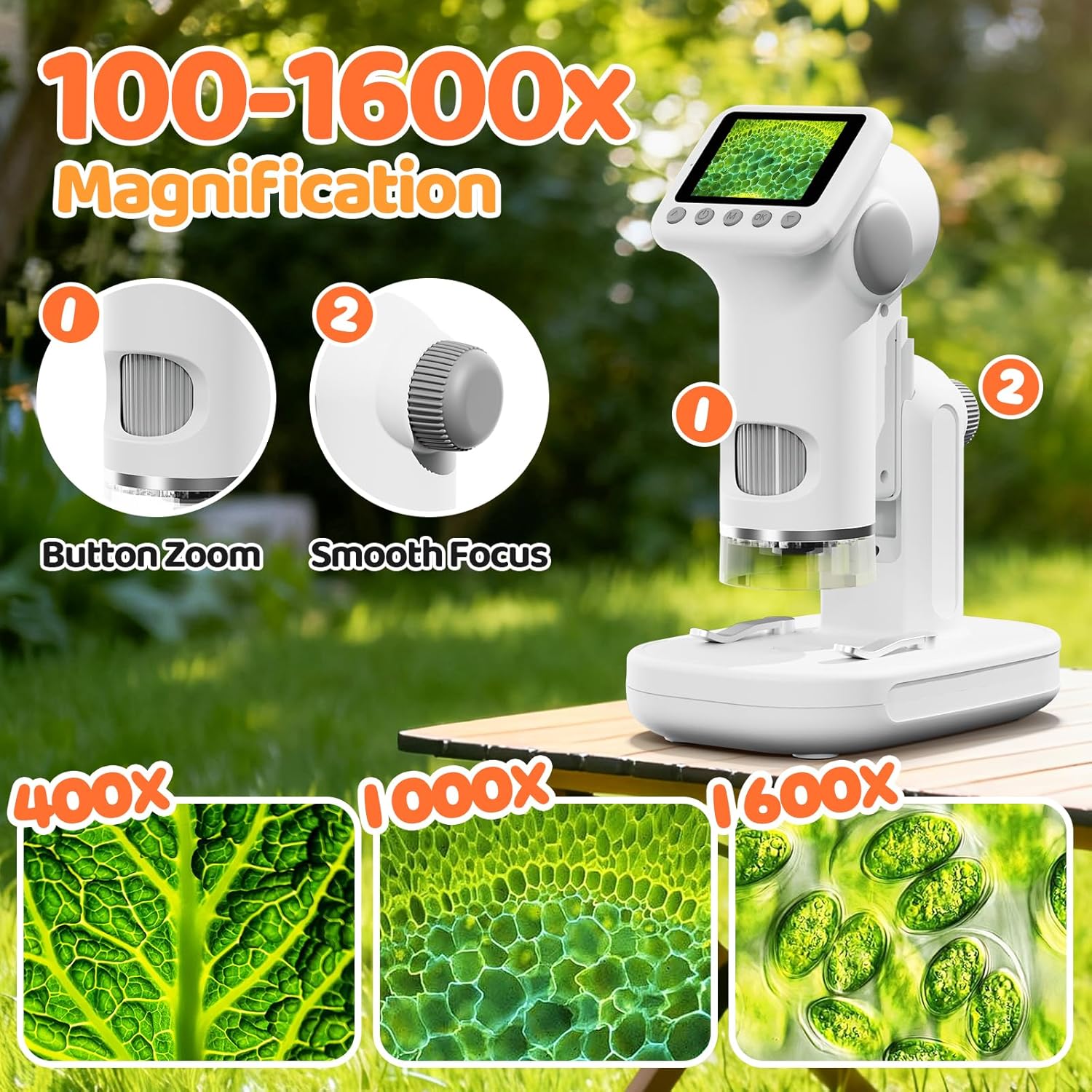 Detalle de HEWEIMEI 1600X Microscopio para niños 1600X