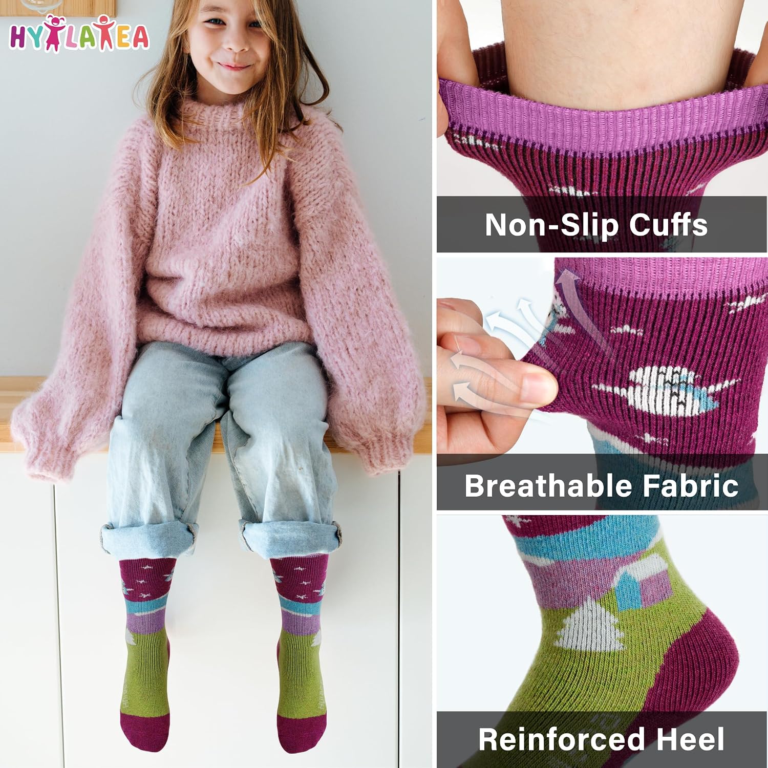 Detalle 2 de Hylaea Merino Wool Ski Socks for Kids ⚡