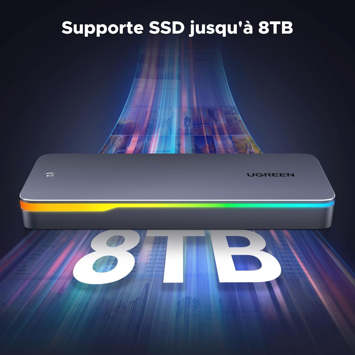 Thumbnail 5 de UGREEN Boîtier RGB M.2 NVMe/SATA USB-C 3.2 Gen 2 (20 Gbps) pour SSD M.2