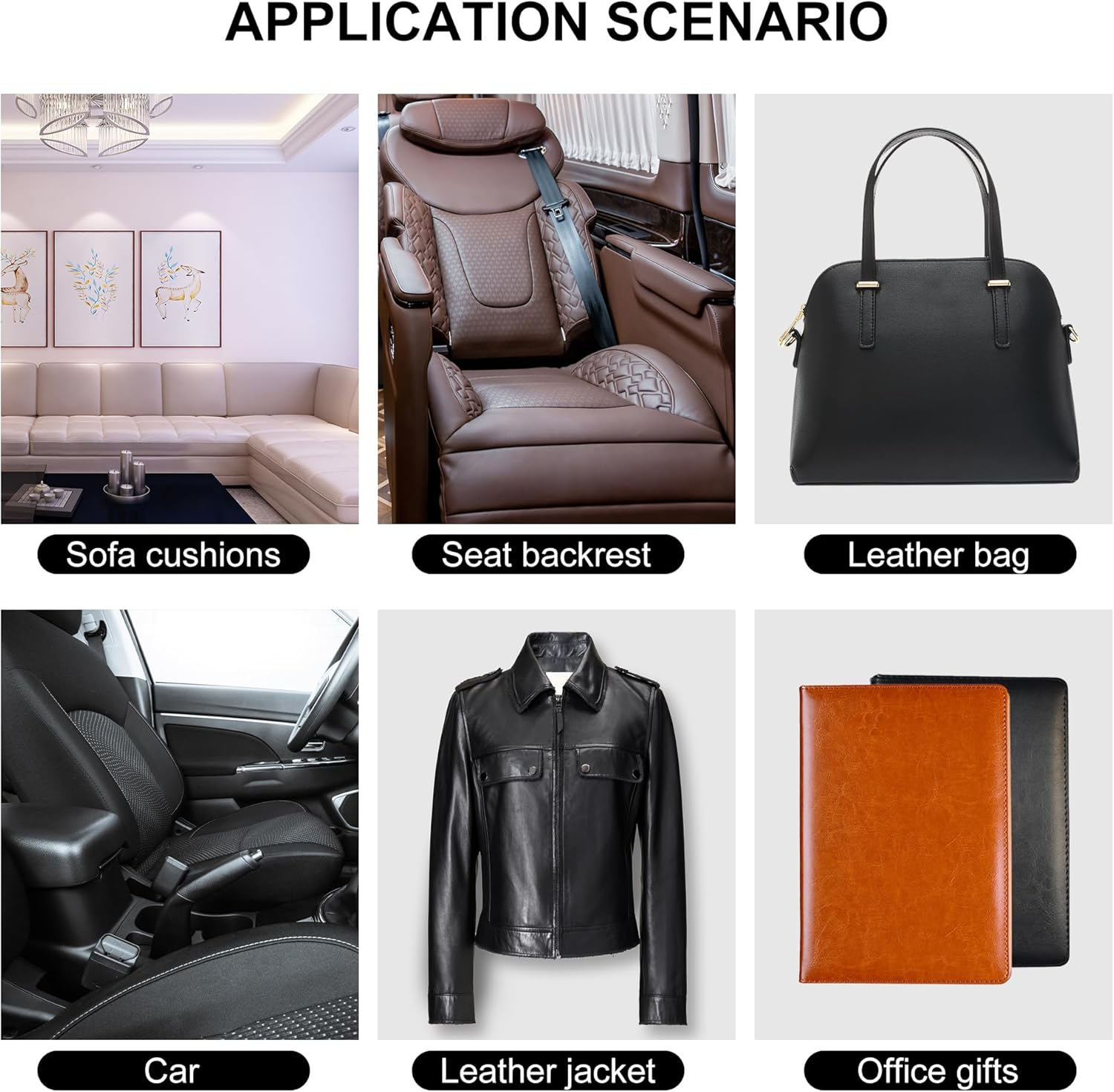 Thumbnail 6 de YAFLC Kunstleder selbstklebend Mittelbeige (21 x 28 cm) – Leder-Patch Reparaturset für Sofa, Autositz & Co.