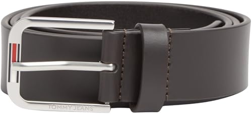 Detalle 2 de Tommy Jeans Cinturón Hombre Austin Seasonal 3,5 cm, Marrón Dark Brown, 80 cm