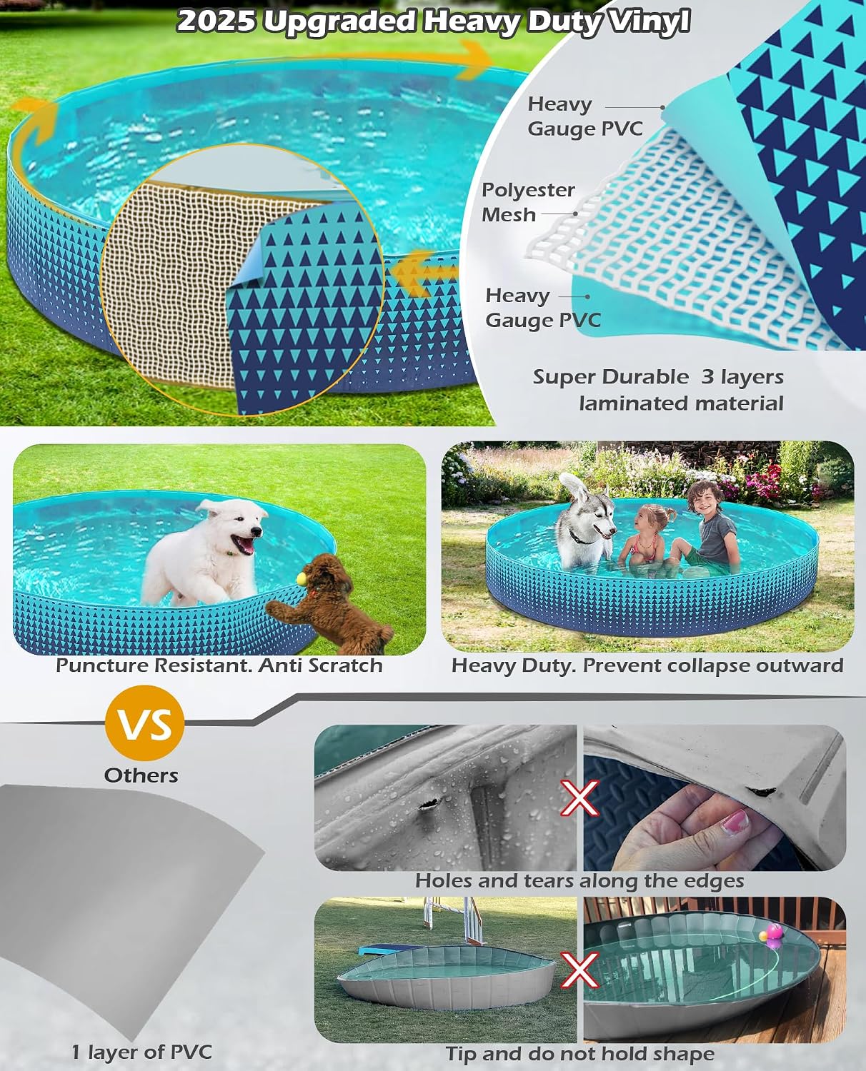 Thumbnail 1 de Jasonwell Foldable Dog Pool 63-Inch