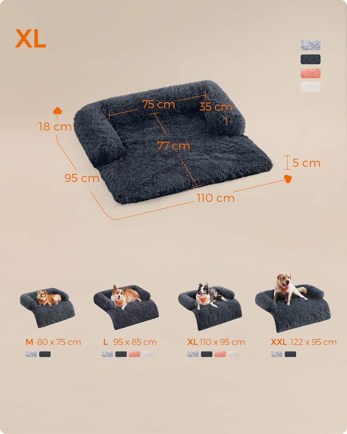 Thumbnail 5 de Feandrea FluffyHug XL Dog Sofa Bed