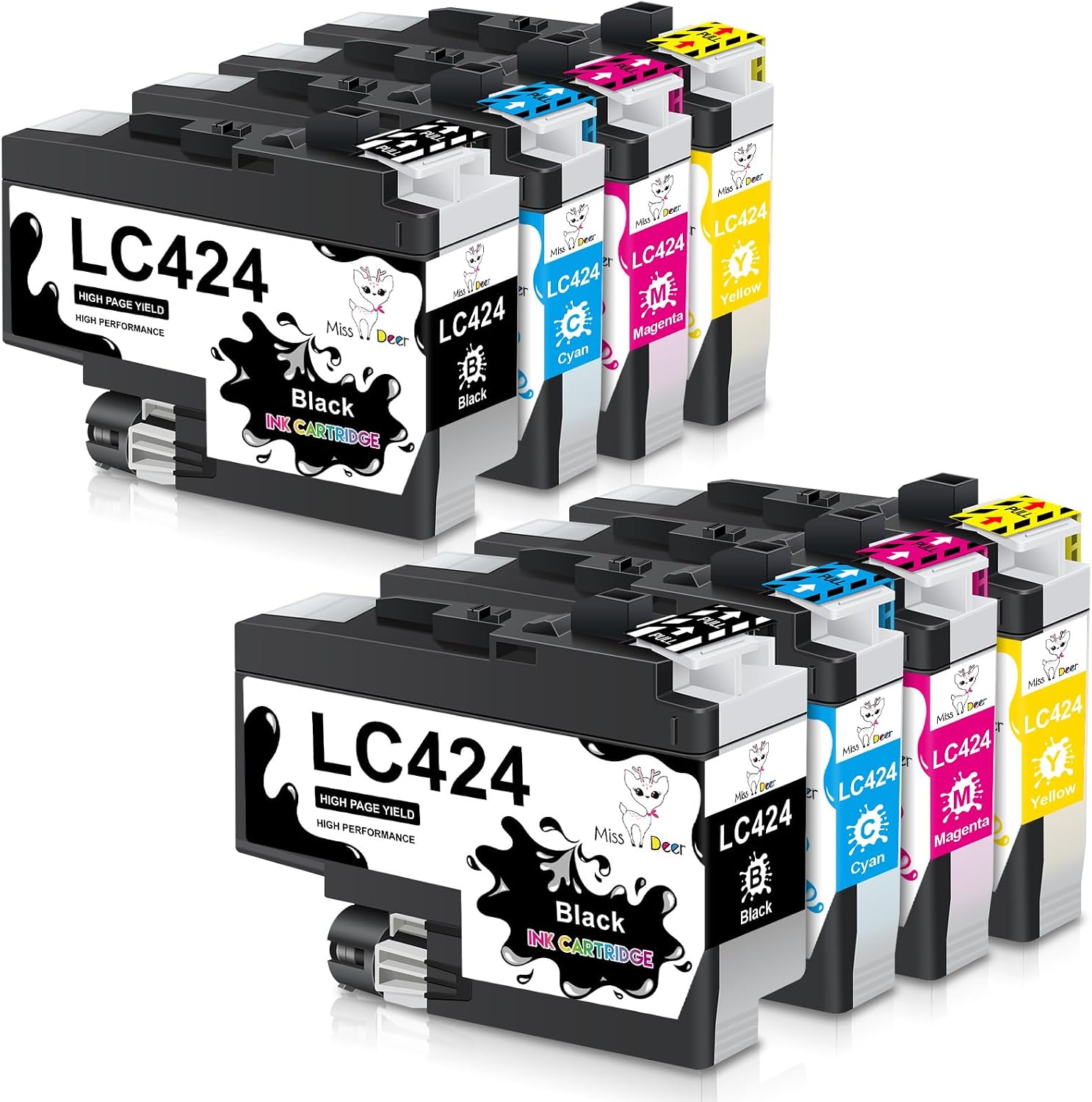 Detalle de Miss Deer LC424 Patronen Brother DCP-J1200W 8er Pack