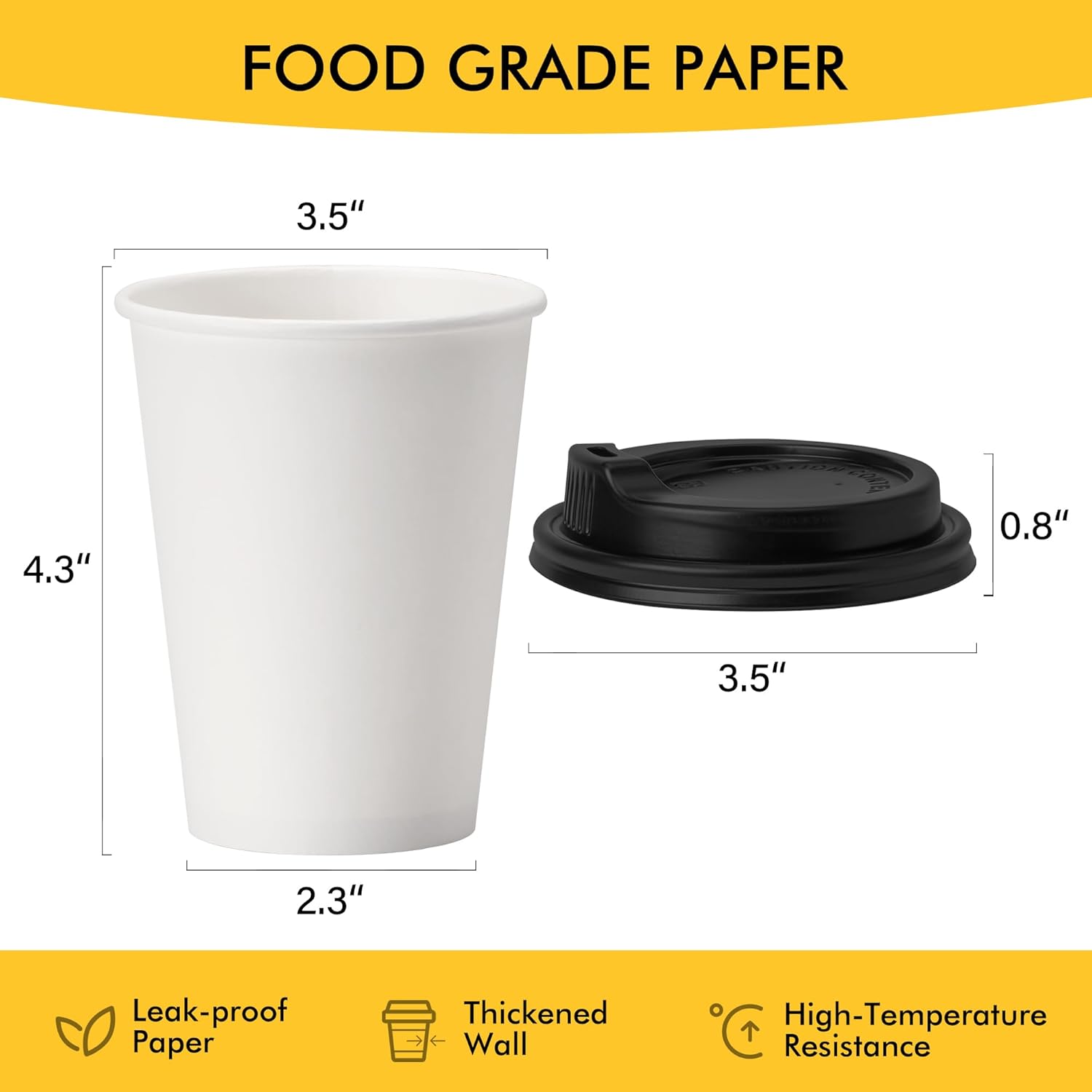 Thumbnail 1 de RACETOP 12 oz Disposable Coffee Cups 100 Pack
