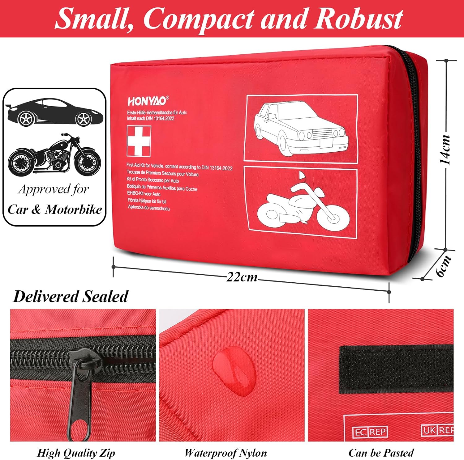 Detalle de HONYAO DIN 13164 car first aid kit