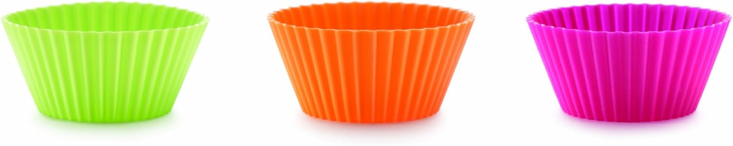Thumbnail 5 de Lékué Pack de 12 caissettes de muffins en silicone Platine Rouge – 7 cm