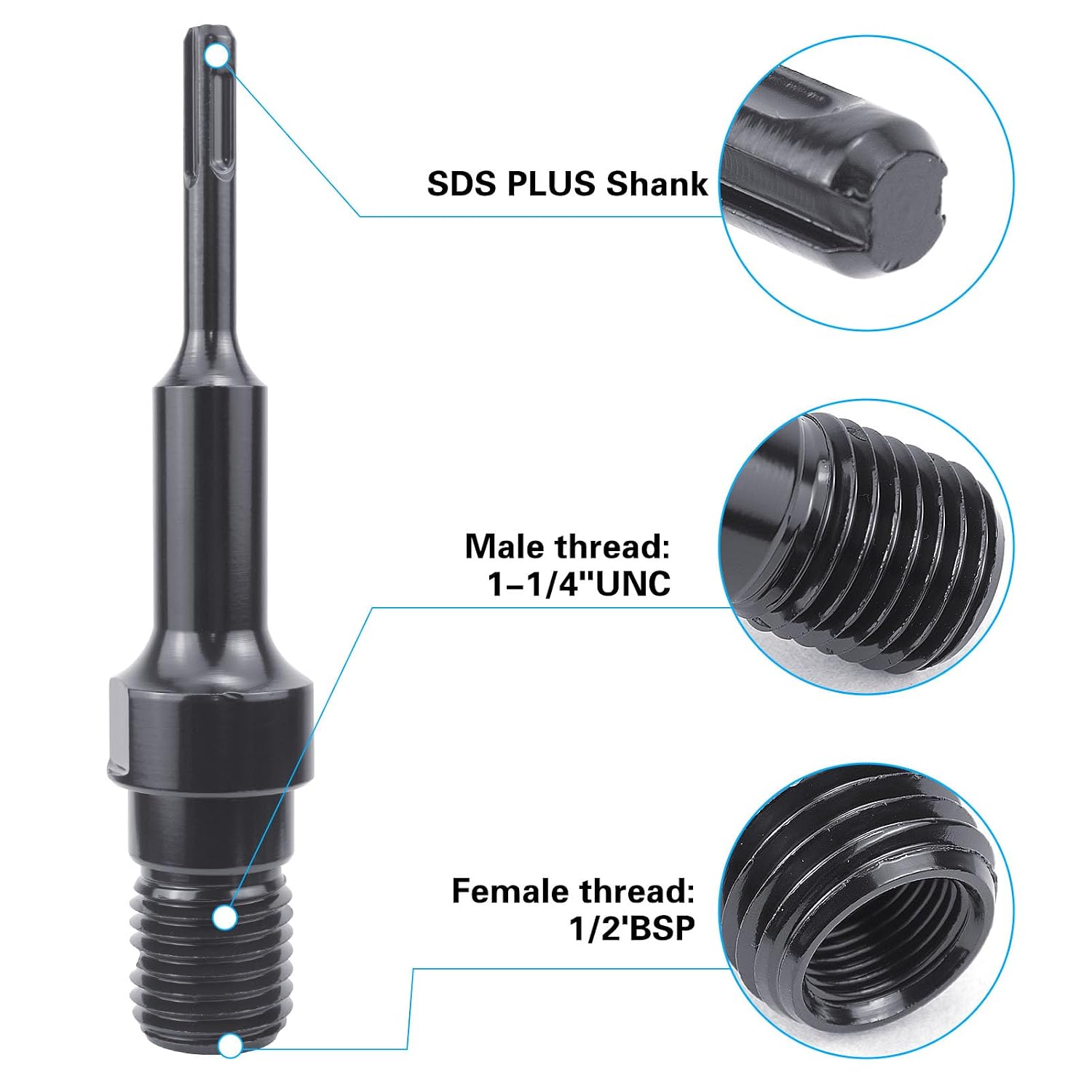 Thumbnail 1 de BIGP SDS-Plus adapter voor diamant- en kernboren met 1-1/4 inch UNC