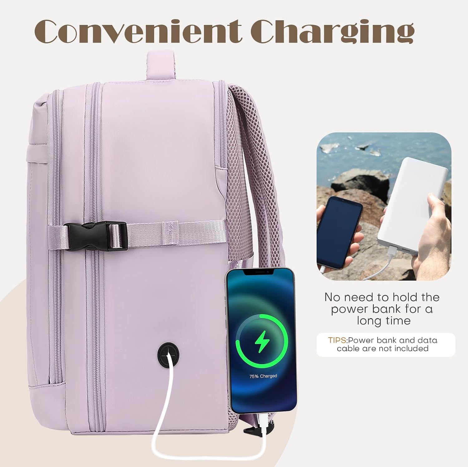 Detalle 2 de Yankony Mochila de Viaje Cabina ✈️ Ryanair 20L Hombre/Mujer