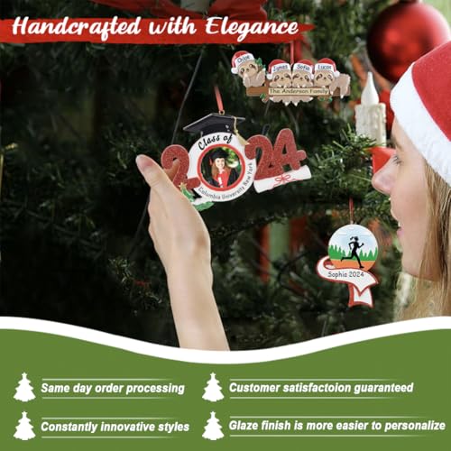 Detalle 2 de 2025 Personalized Cat Ornament — Kitten's First Christmas