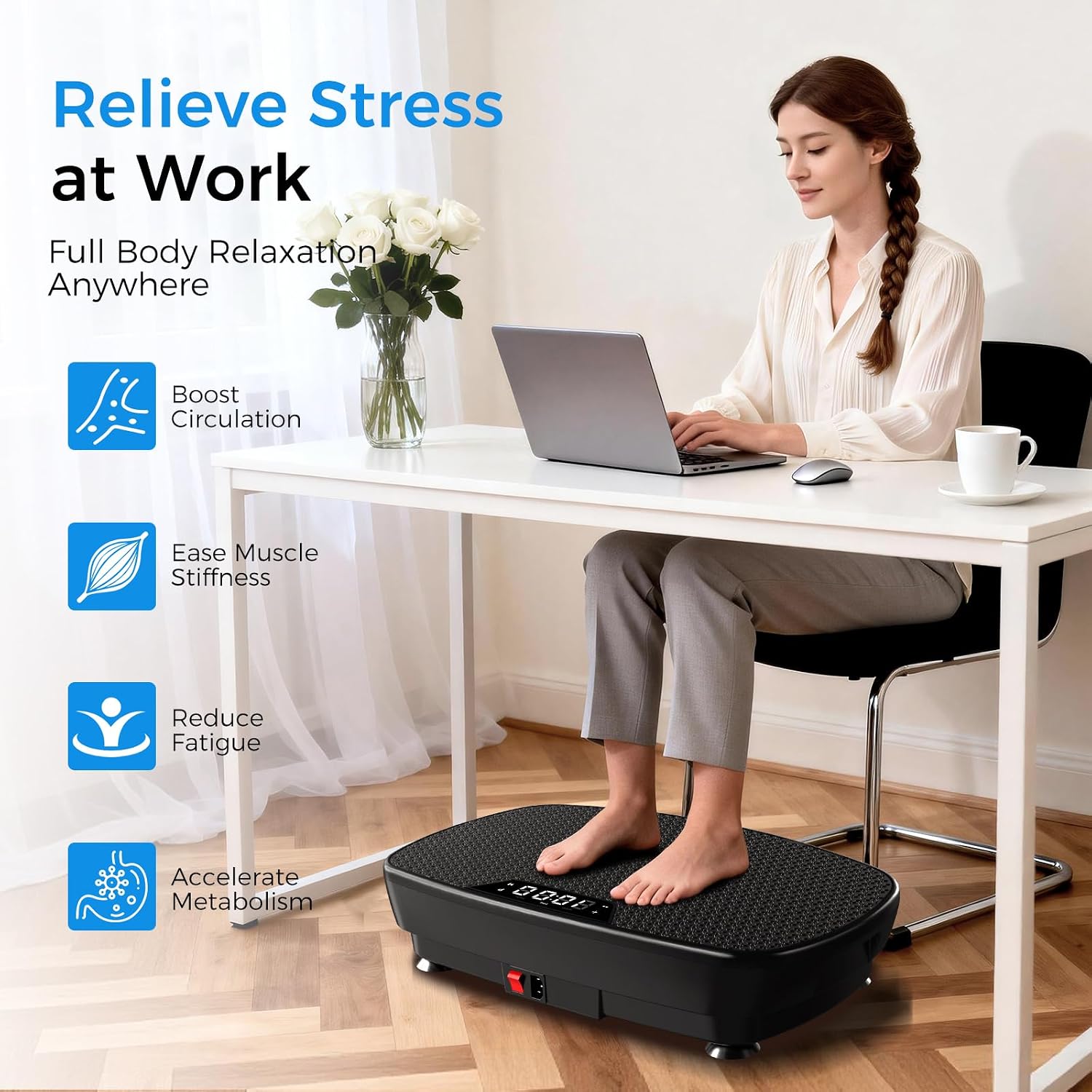 Detalle de AoraPulse Vibration Plate Exercise Machine Review