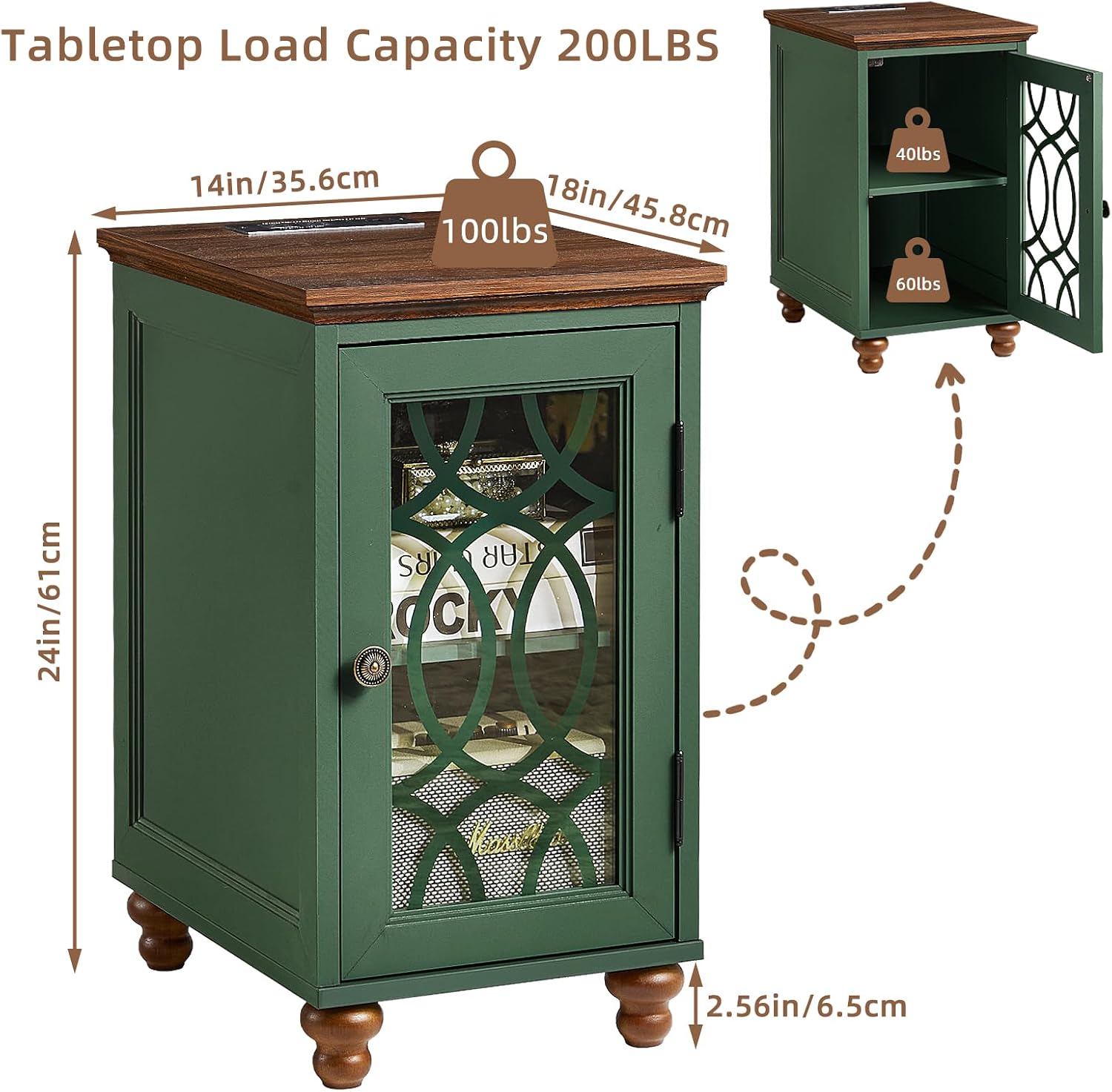 Detalle de Joaxswe Narrow Side Table 18 x 14-Inch