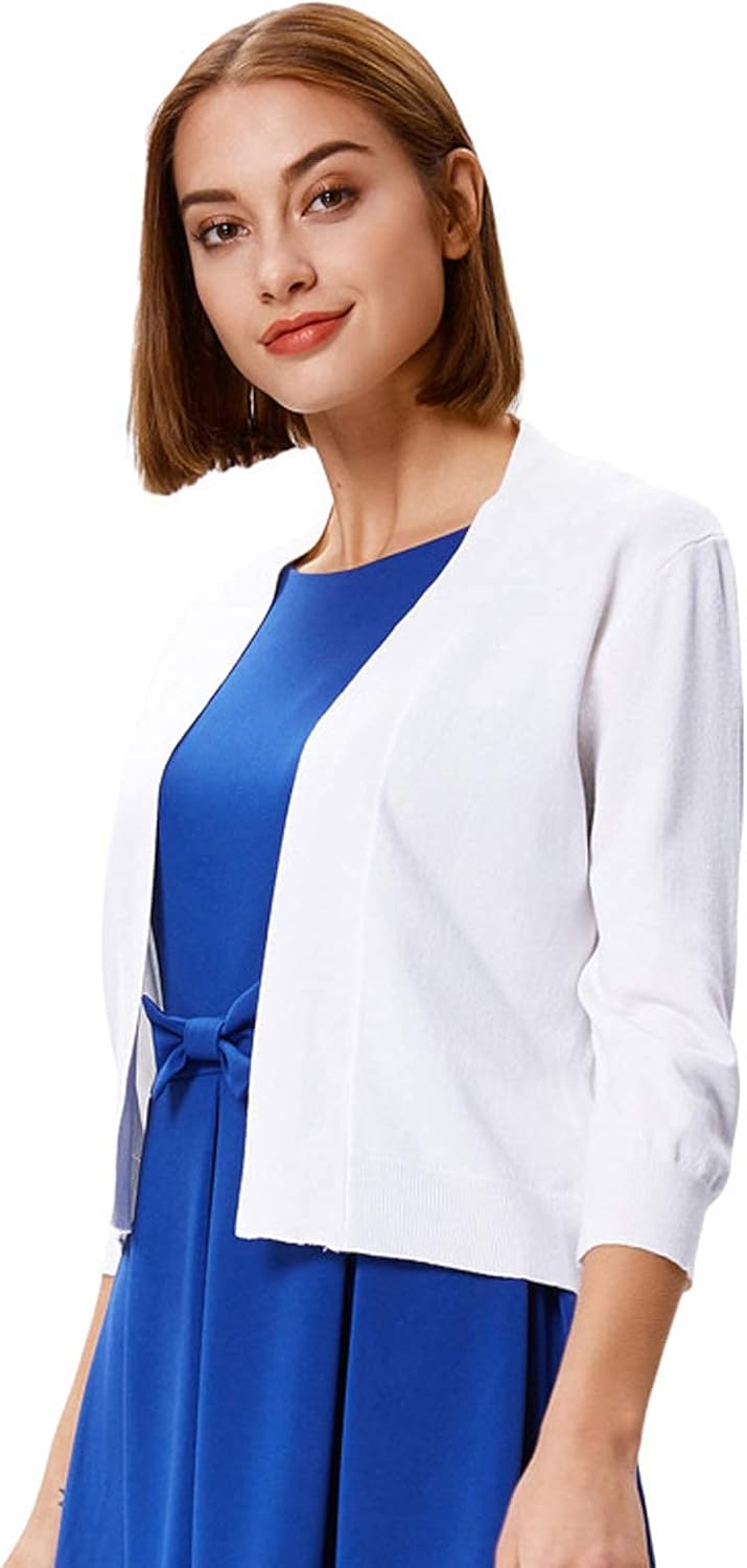Thumbnail 2 de Grace Karin Women Cardigan Sweaters: Lightweight Cropped Knit with 3/4 Sleeves