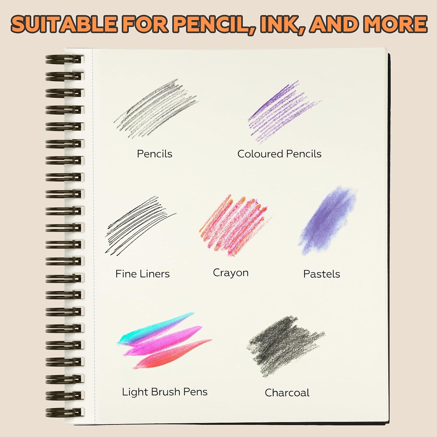 Thumbnail 6 de 3 Pack Sketchbooks A4 & A5 – 100gsm Hardcover Spiral Bound, 240 Sheets (480 Pages) for Studio & Outdoor Drawing