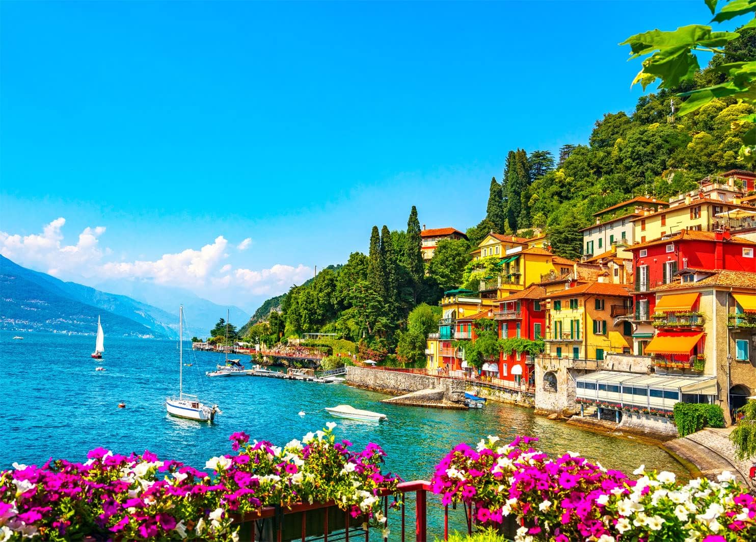Detalle de HUADADA SQ0011 1000-Piece Lake Como Jigsaw Puzzle, 27.6" x 19.7