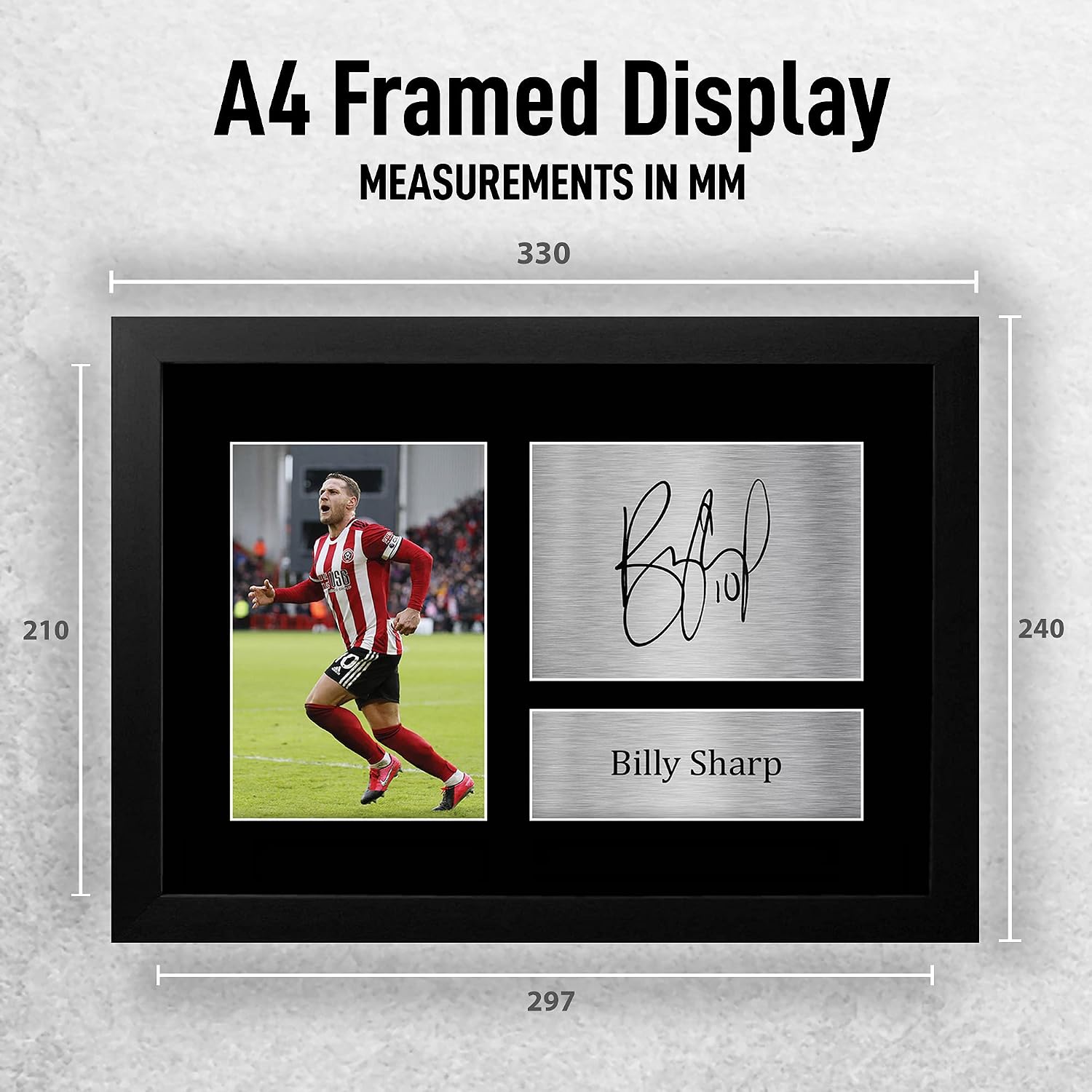 Thumbnail 1 de HWC Trading Billy Sharp Sheffield United signed autograph A4 framed picture (A4, black frame)