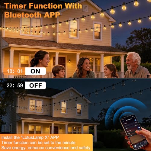 Detalle de Brilvibera G40 Festoon Lights Outdoor Mains Powered 23.5M – App & Remote control