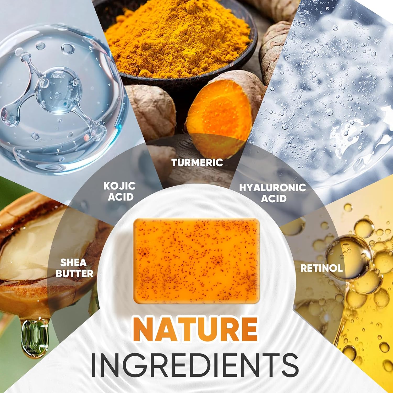 Thumbnail 3 de OAKDOLCHE Turmeric Kojic Acid Soap Bars, 5-Pack, 80g Each with 2 Mesh Nets