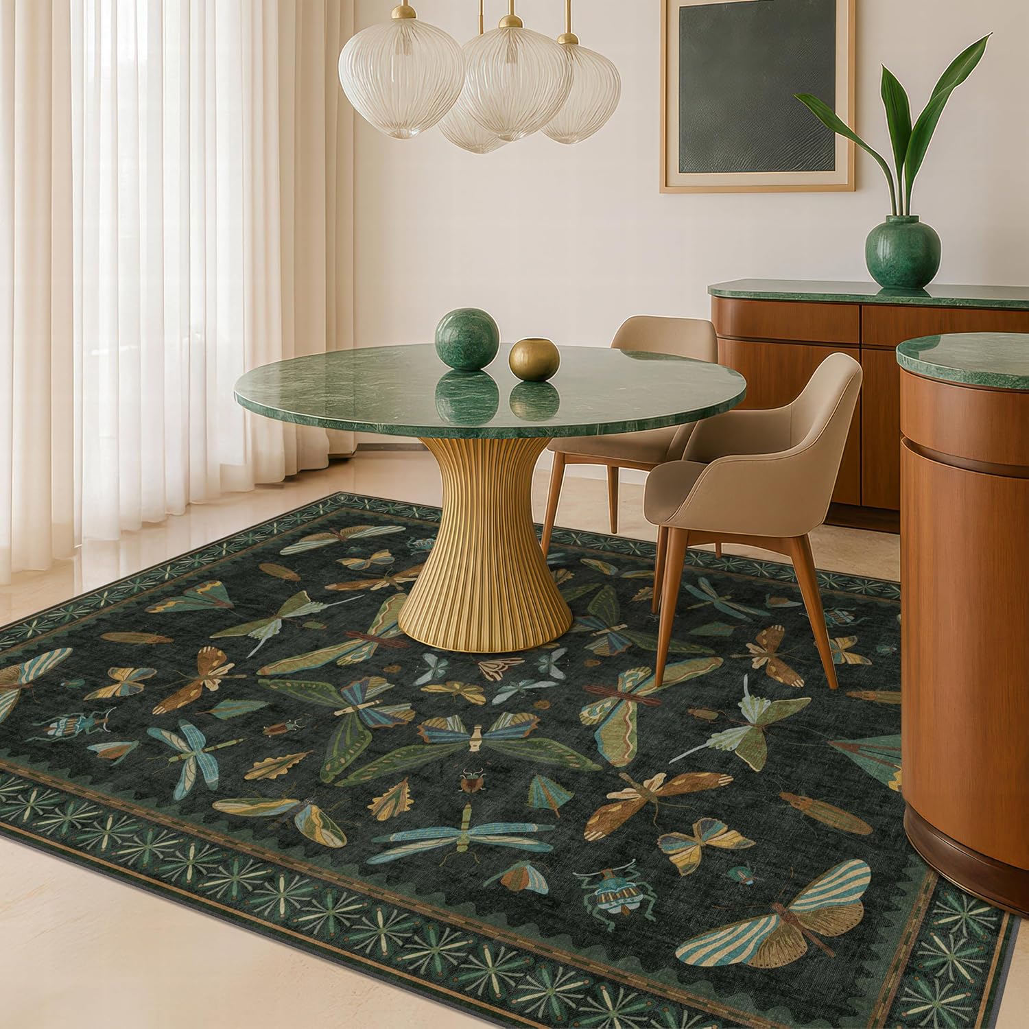 Detalle 2 de Dark Green 3x10 runner rug, non slip