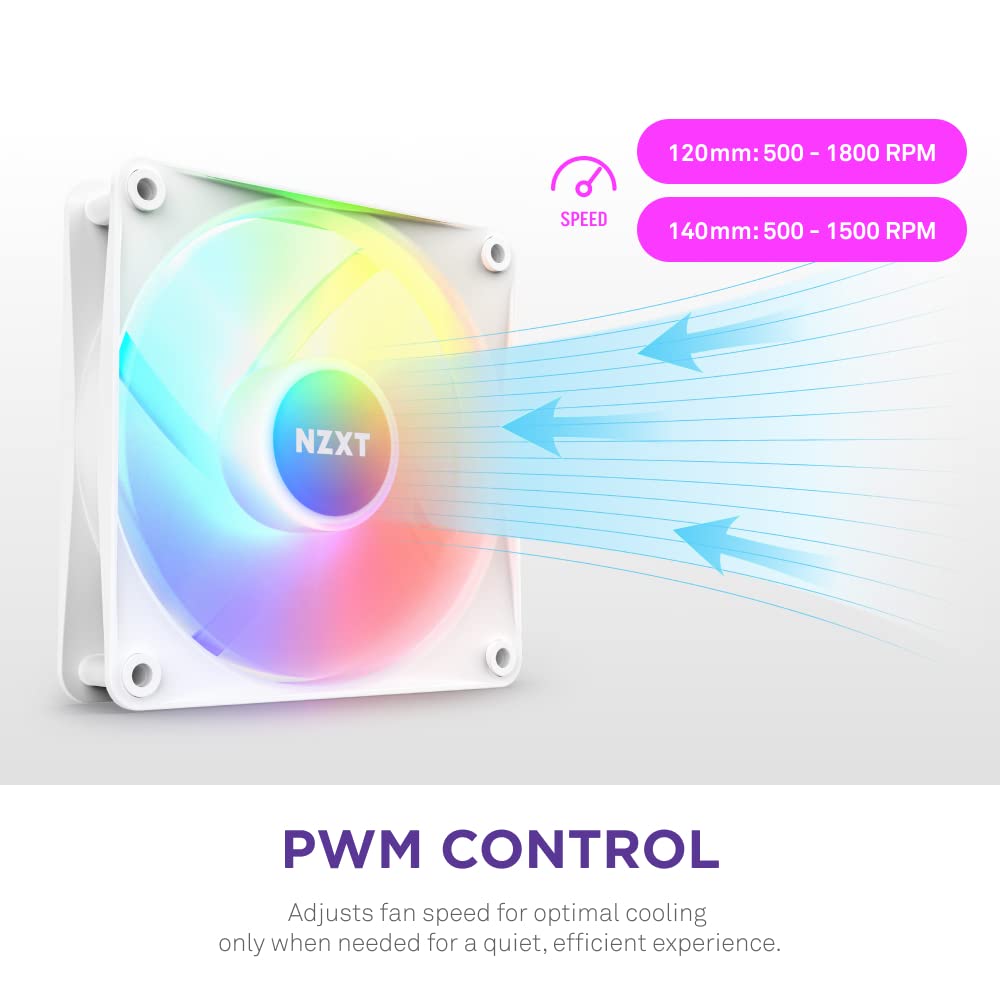 Thumbnail 4 de NZXT F120 RGB CORE RF-C12SF-W1 120mmケースファン、アドレサブルRGB・PWM対応
