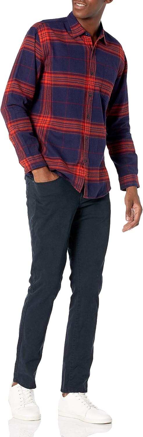 Thumbnail 5 de Herren Langarm-Flanellhemd von Amazon Essentials – Regular Fit mit Knopfleiste