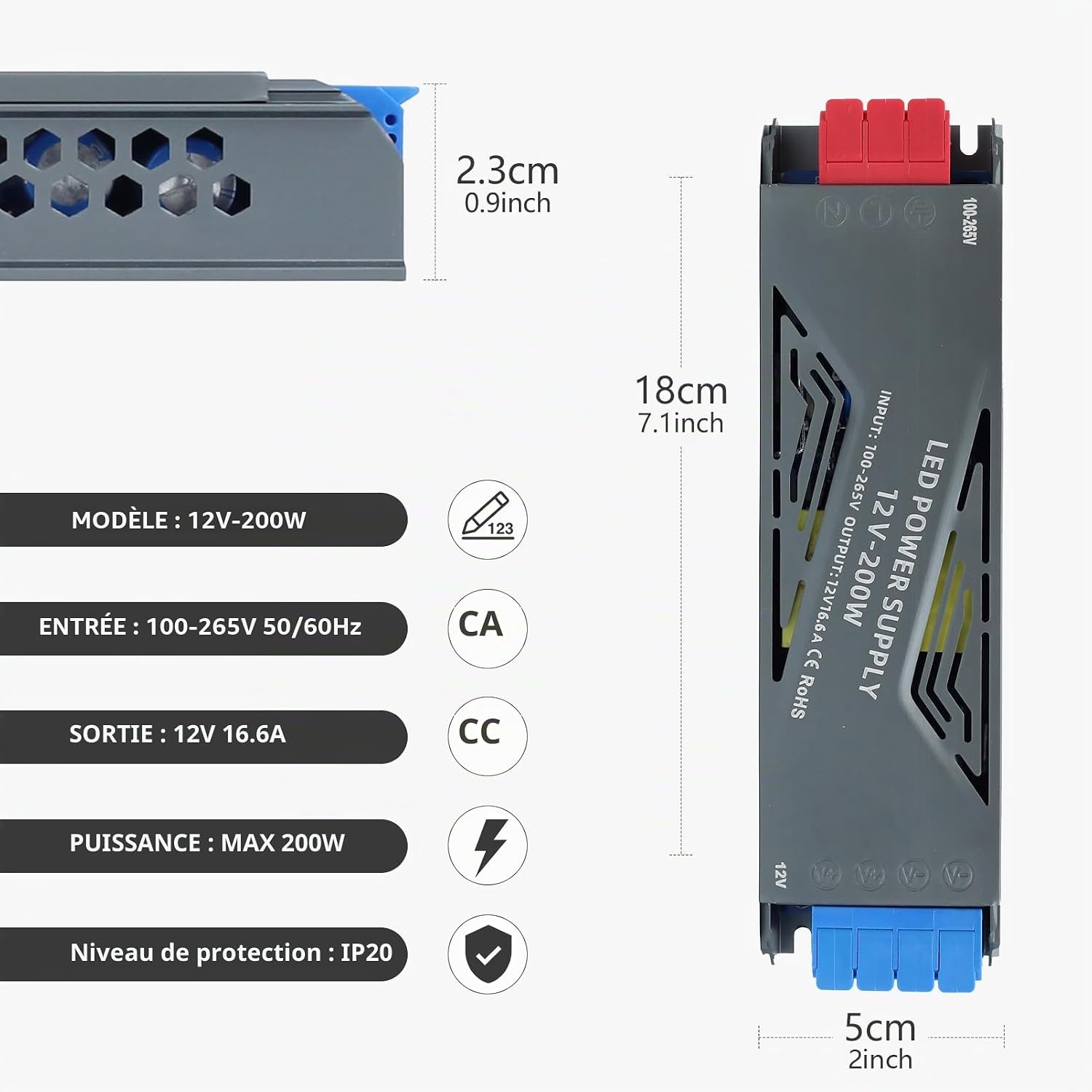 Thumbnail 1 de SUCIKORIO 12V-200W ledvoeding, 12 V DC, ultradun en voor binnen