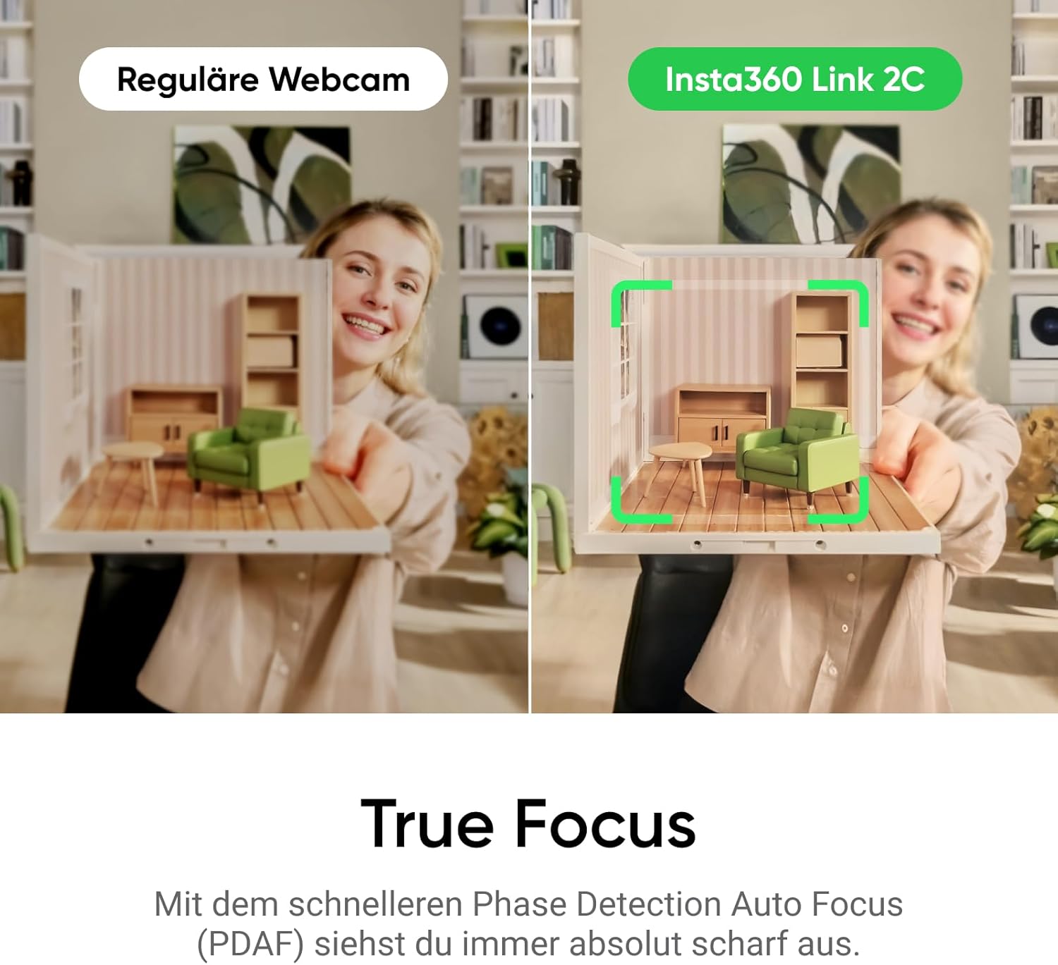 Thumbnail 5 de Insta360 Link 2C Standard Bundle Graphitschwarz – 4K Webcam mit Auto-Framing, KI-Geräuschunterdrückung und Gestensteuerung