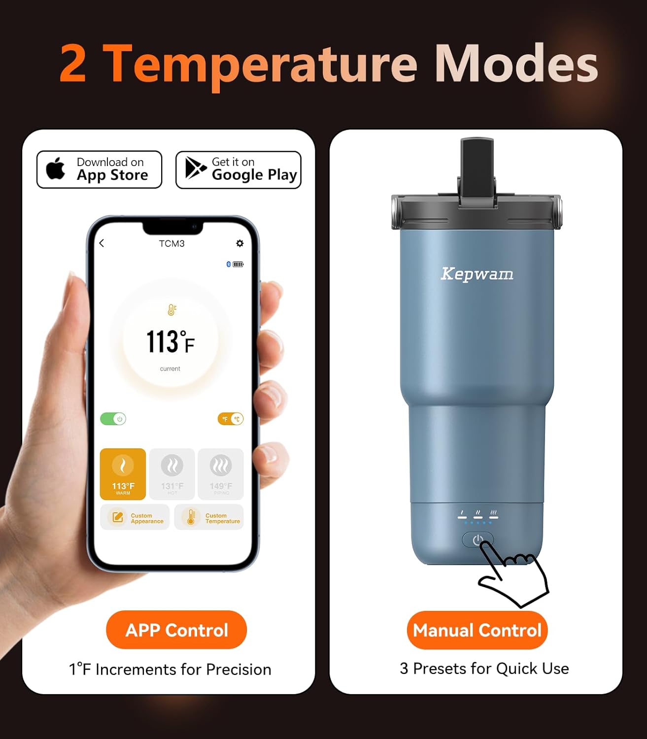 Detalle 2 de Kepwam Self-Heating Travel Mug 20oz