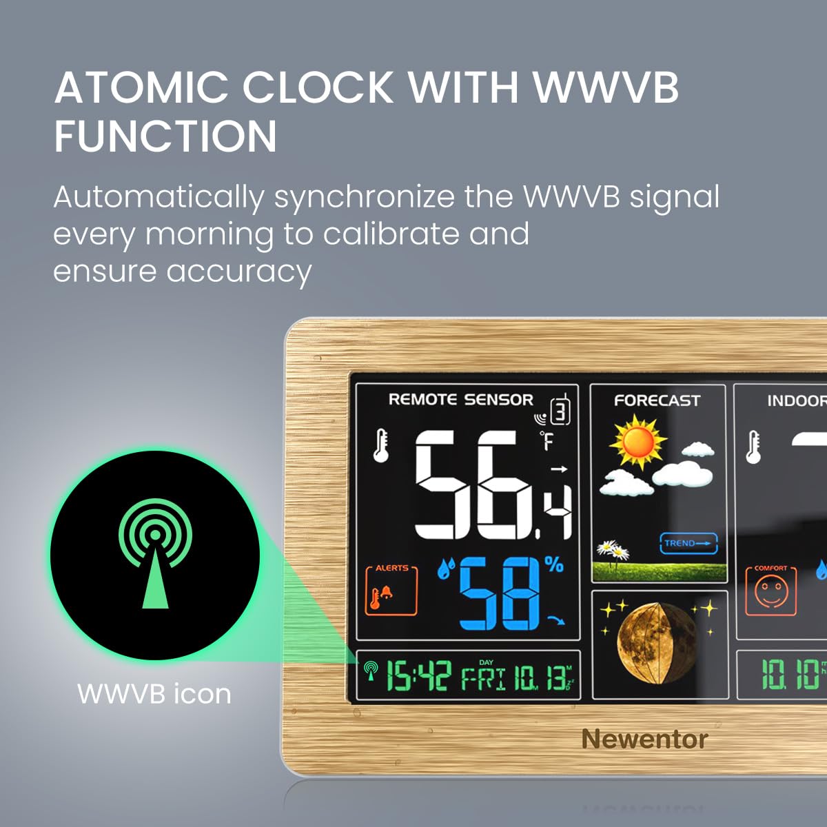 Thumbnail 1 de Newentor Weather Station Indoor Outdoor Thermometer