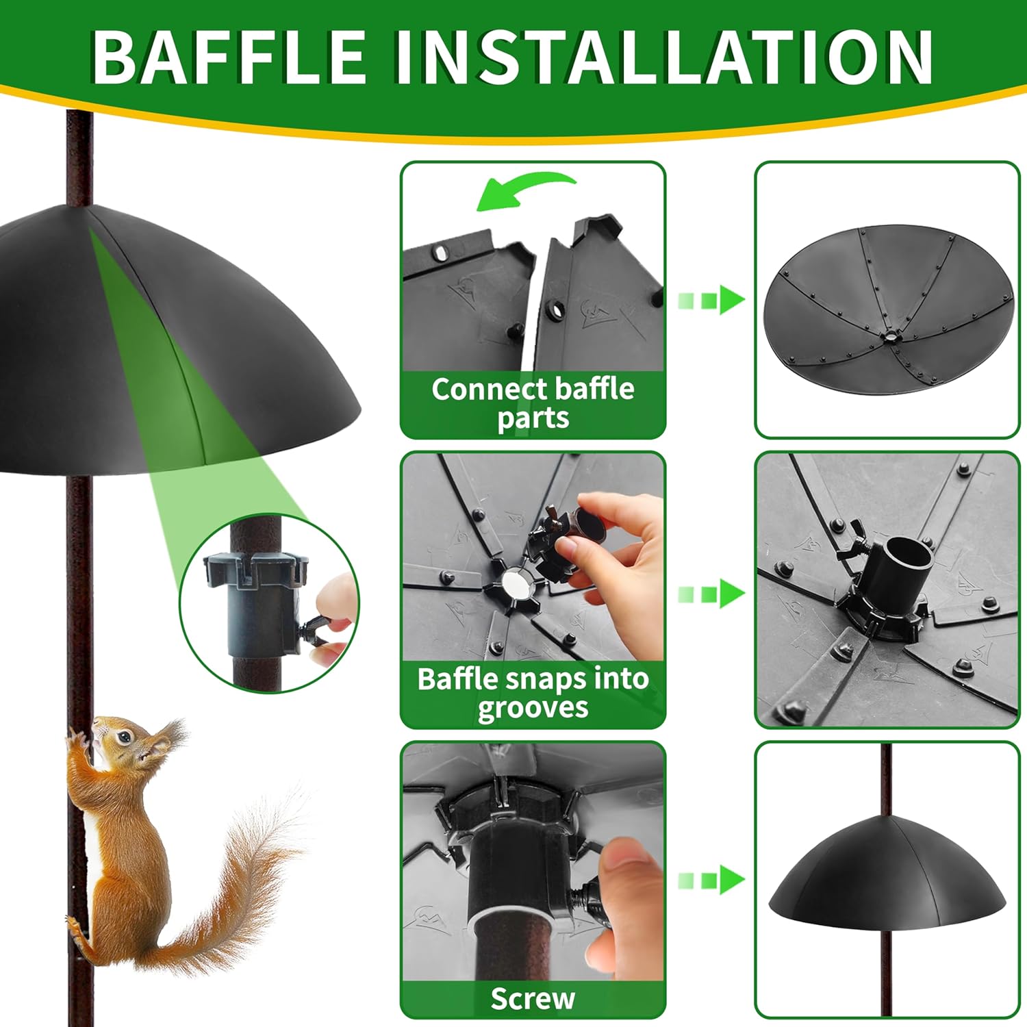 Thumbnail 4 de Heavy Duty Bird Feeding Station Kit, 230cm Antique Bronze - Squirrel Baffle, Rat Proof, Multi-Feeder System