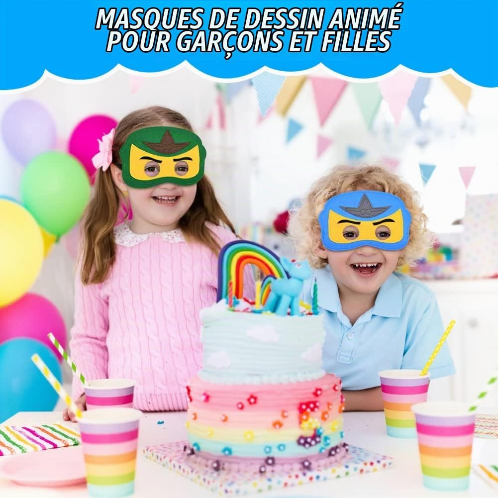 Thumbnail 4 de URAQT C2-masker-NL vilten verkleedmaskers voor kinderen, set van 12