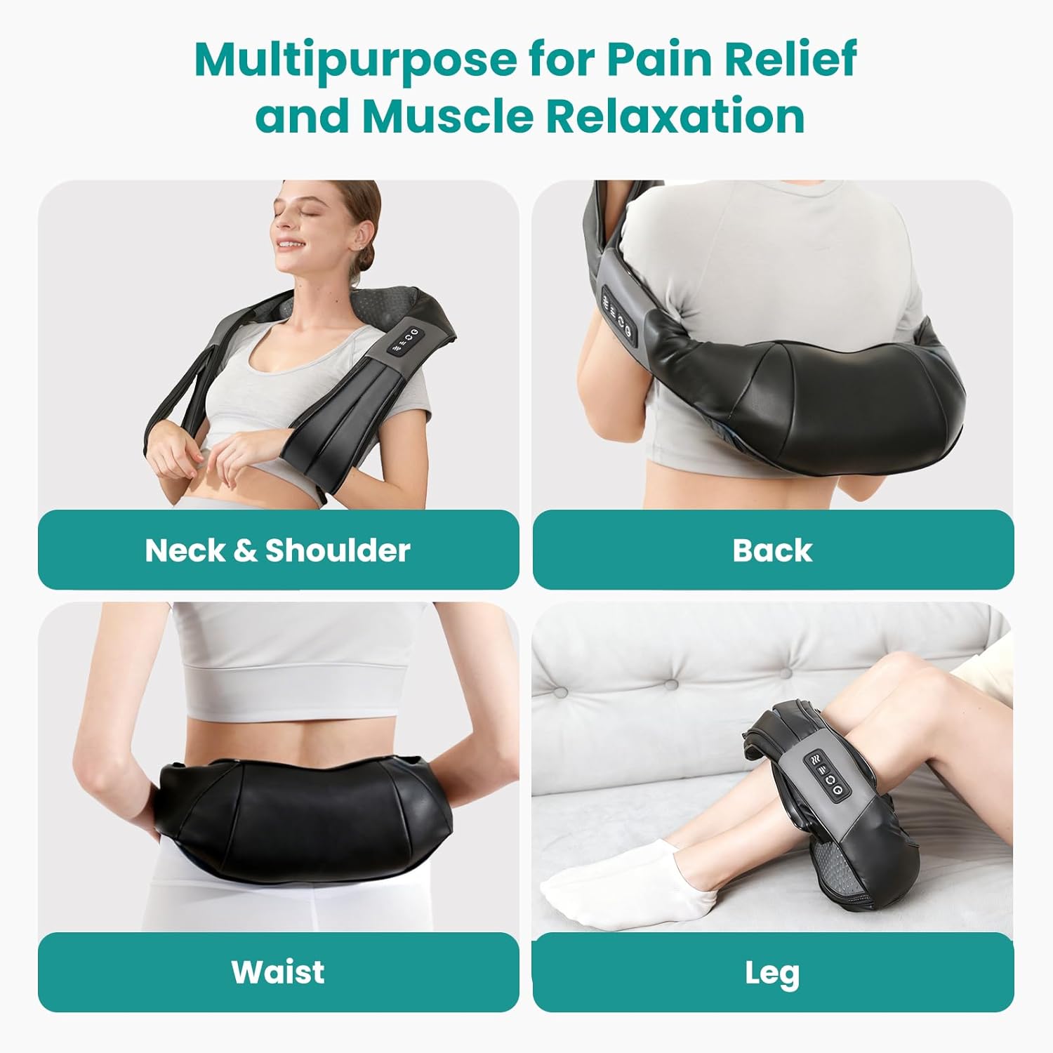 Thumbnail 3 de Nekteck Shiatsu Neck Massager with Heat for Pain Relief (Not Cordless)