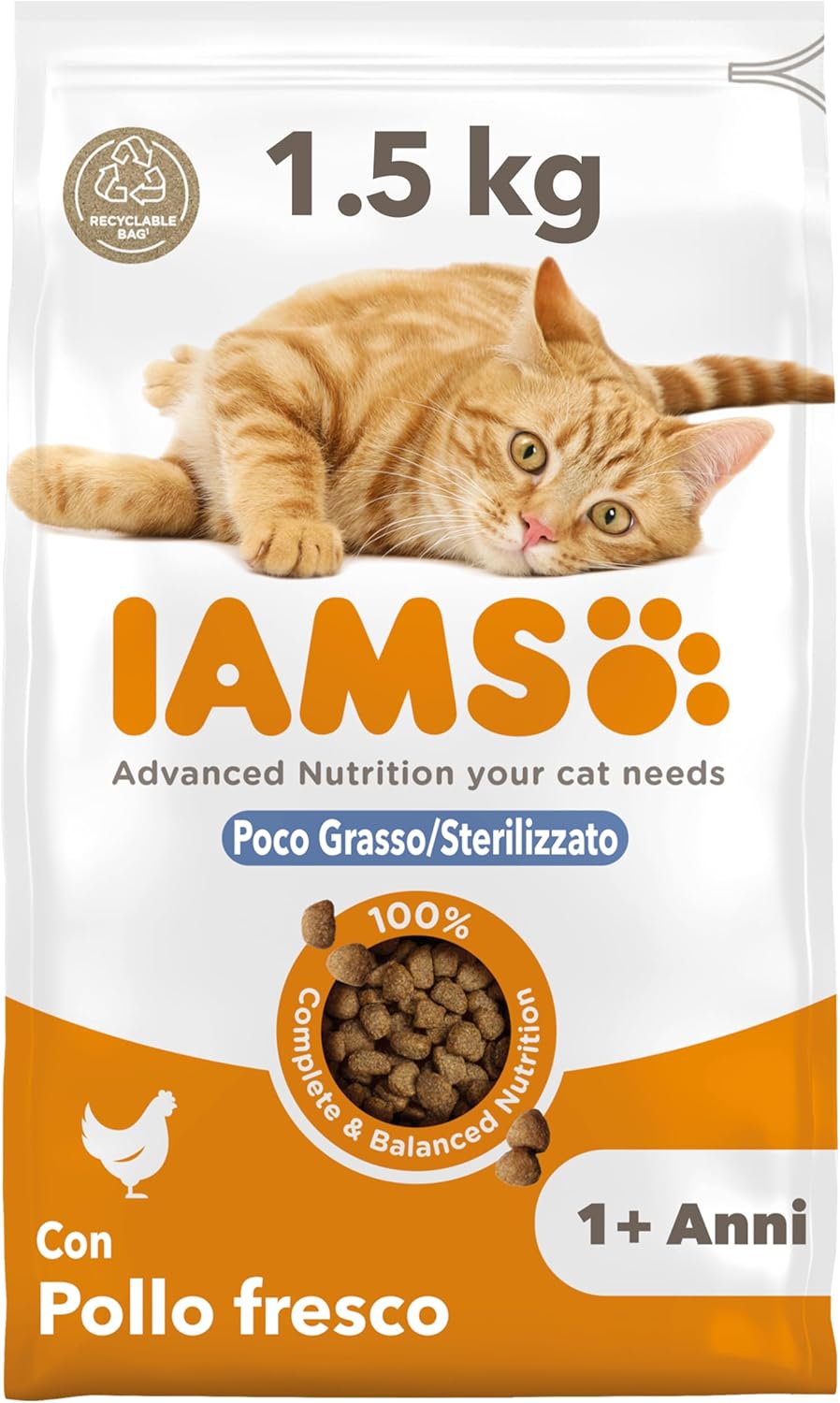 Thumbnail 6 de IAMS Poco grasso/Sterilizzato Cibo secco con pollo fresco per gatti di 1+ (10 kg) – peso forma e benessere